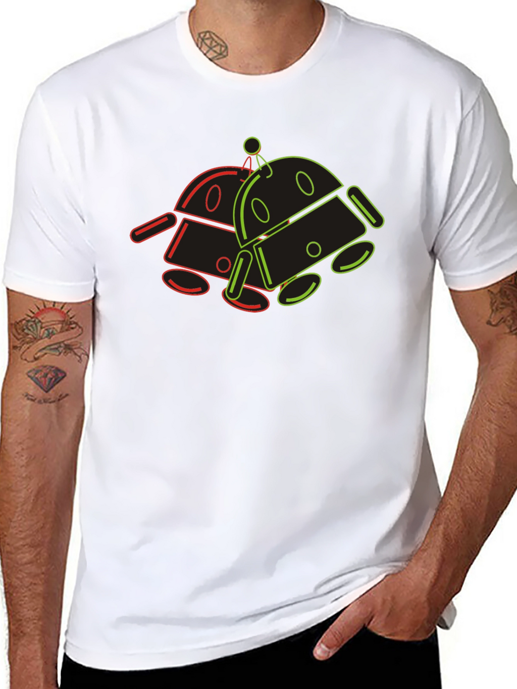 Retro Robot Graphic Tee - Cool Geek Style