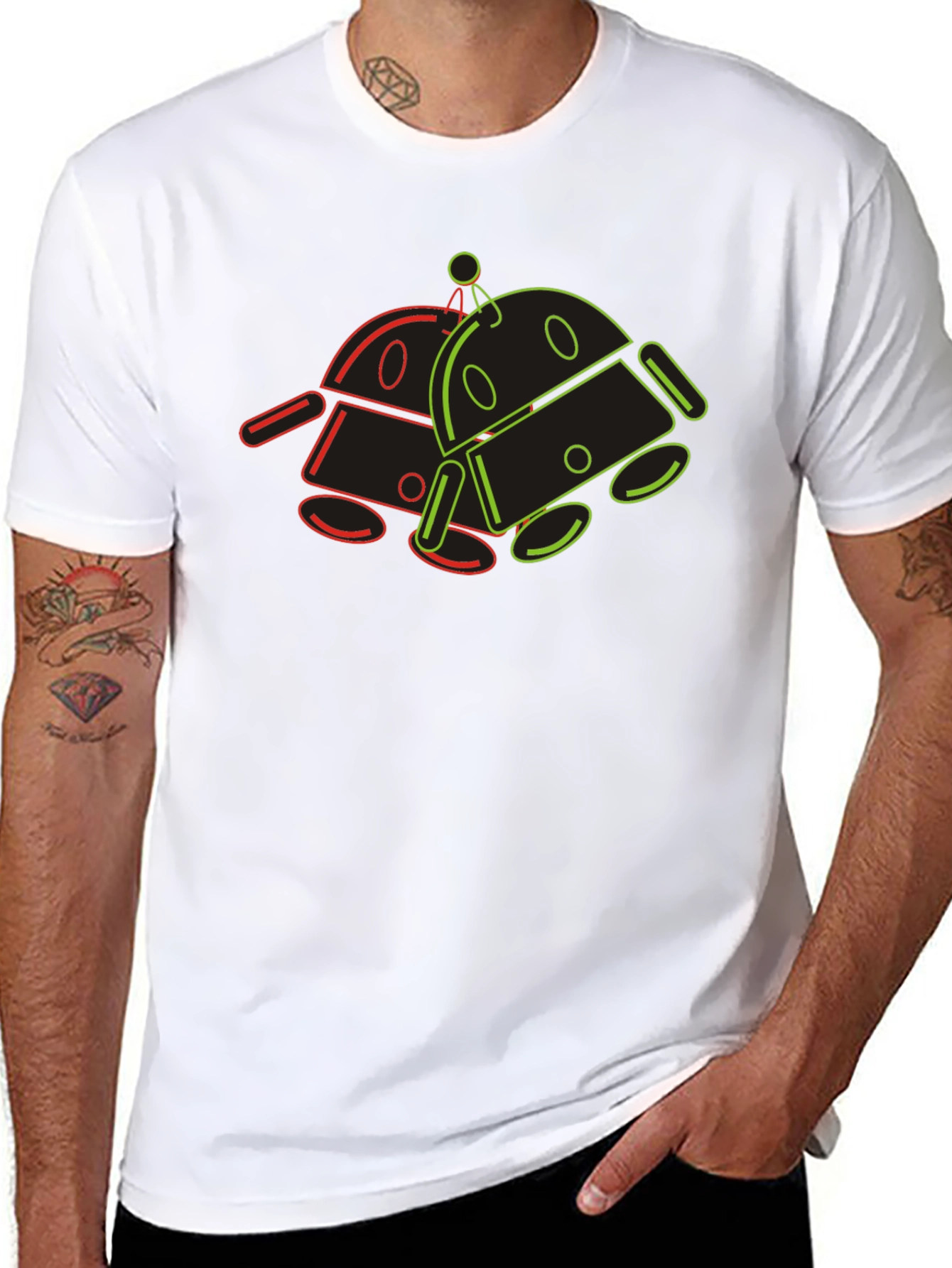 Retro Robot Graphic Tee - Cool Geek Style
