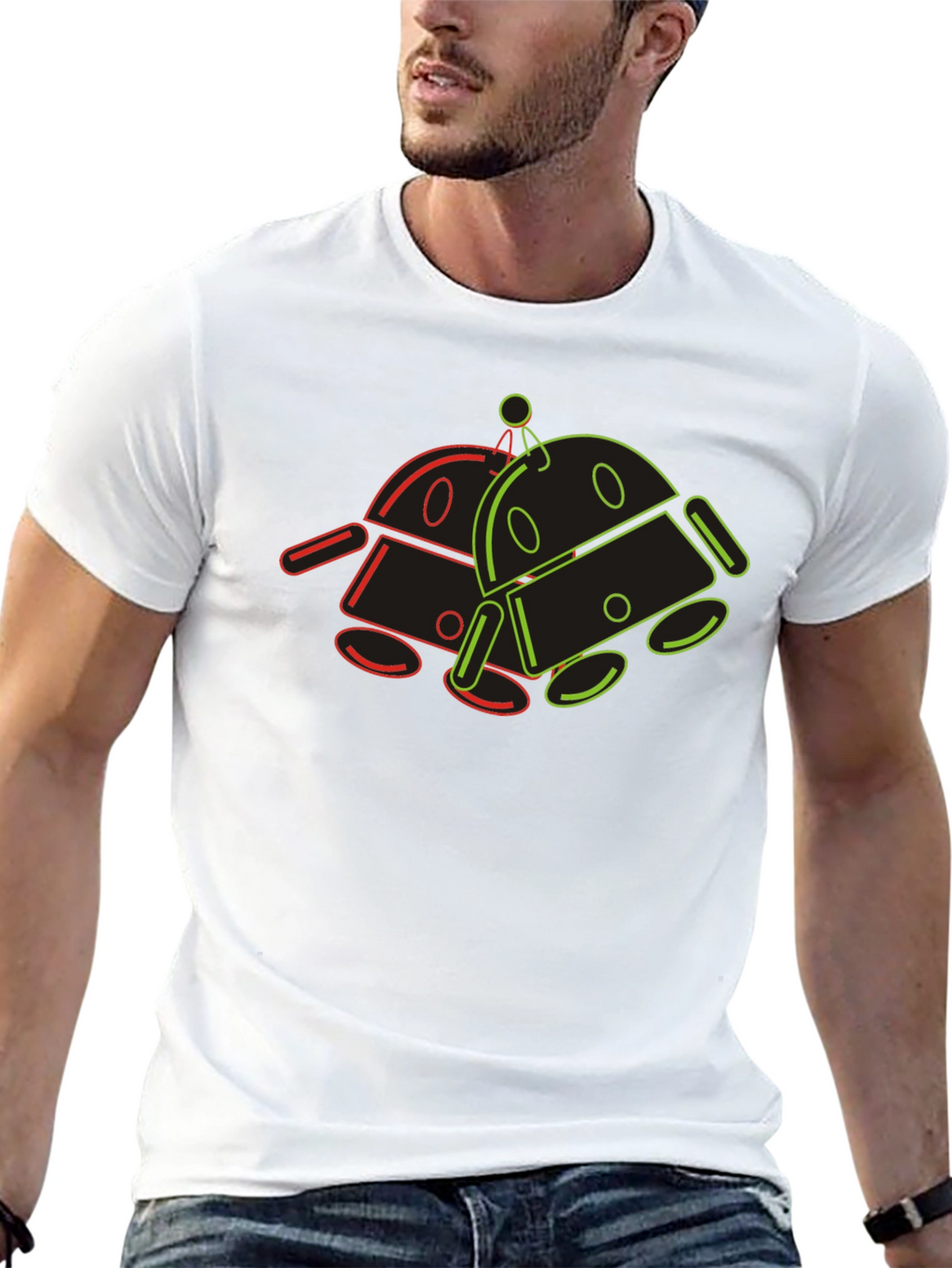 Retro Robot Graphic Tee - Cool Geek Style