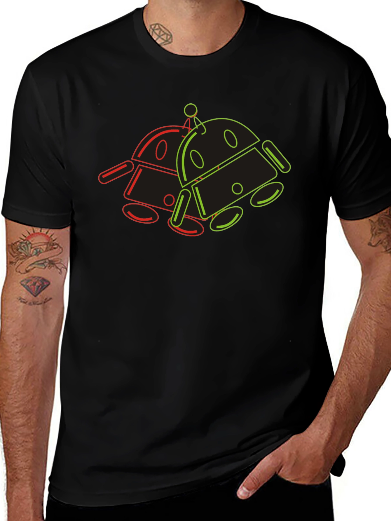 Retro Robot Graphic Tee - Cool Geek Style