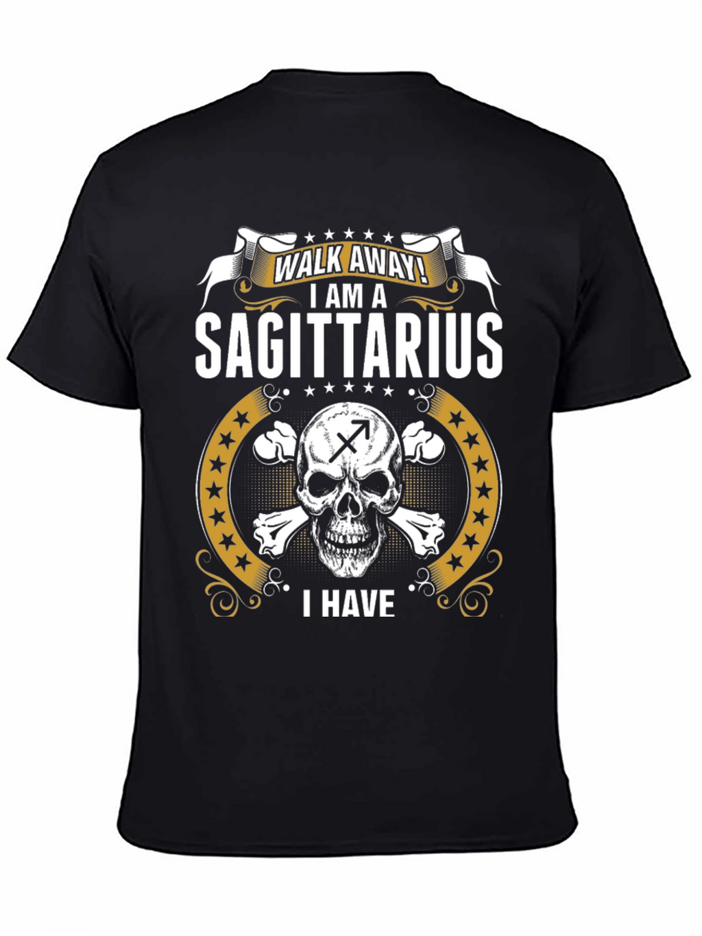 Sagittarius Zodiac Skull T-Shirt - Walk Away!