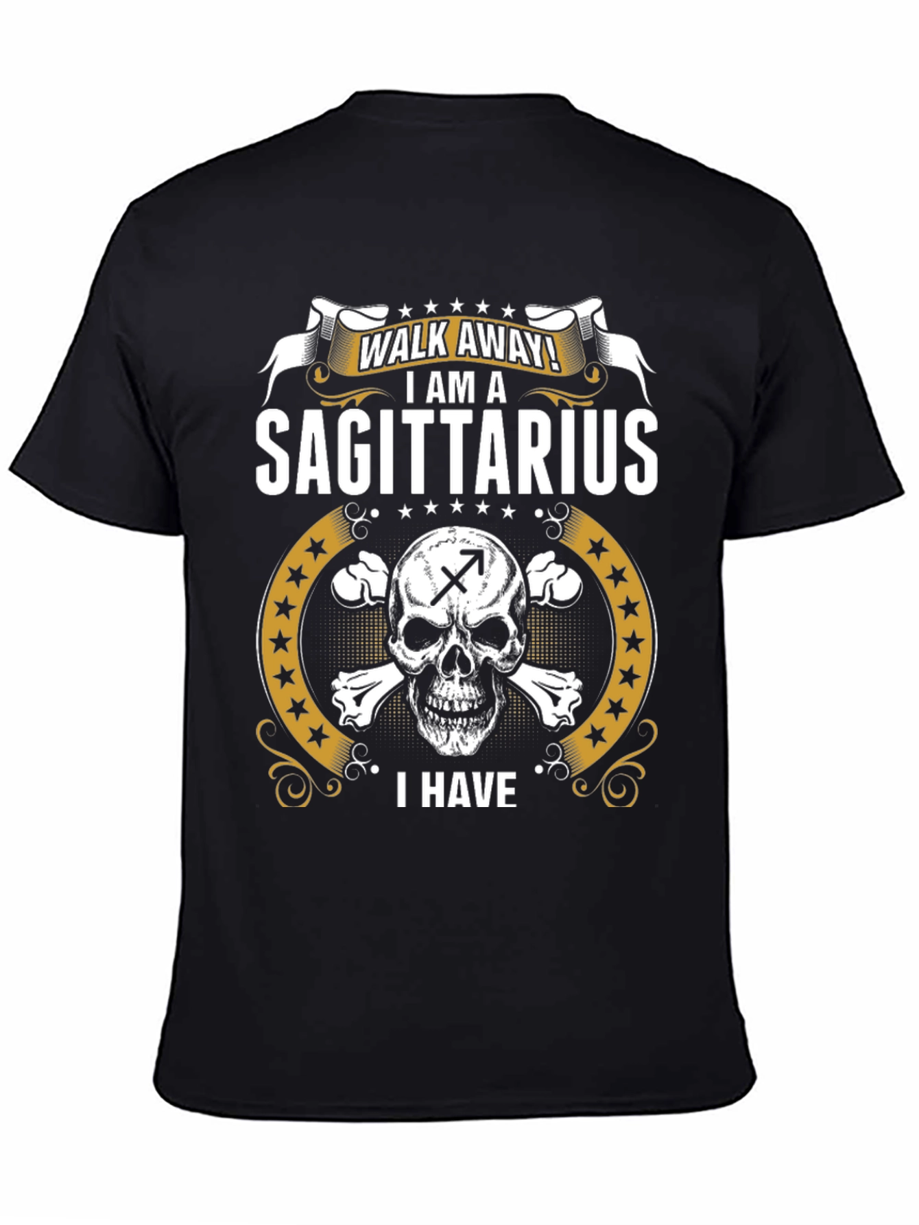 Sagittarius Zodiac Skull T-Shirt - Walk Away!