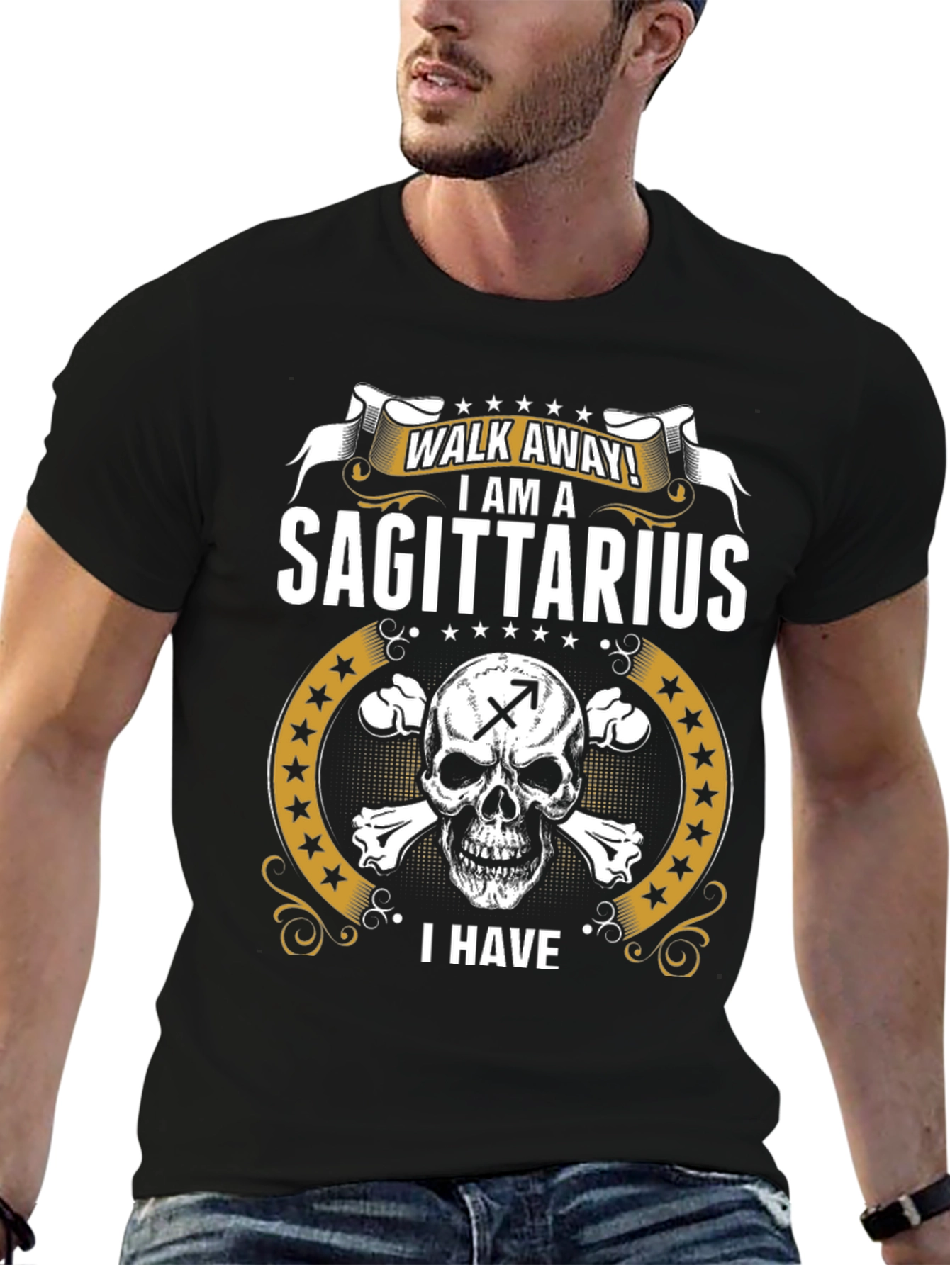 Sagittarius Zodiac Skull T-Shirt - Walk Away!