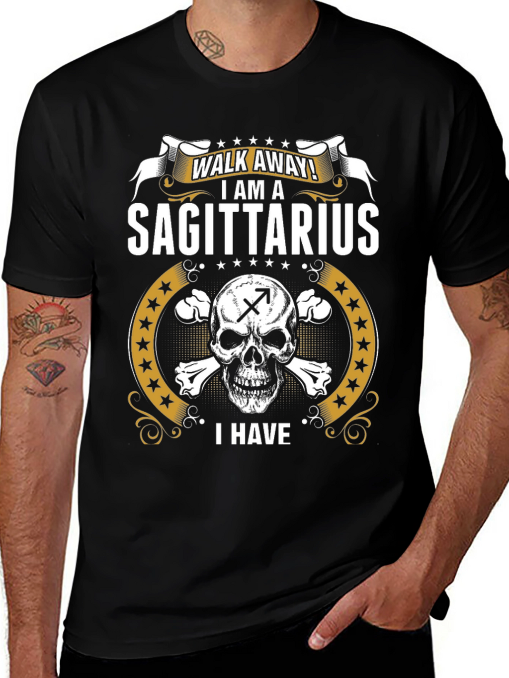 Sagittarius Zodiac Skull T-Shirt - Walk Away!