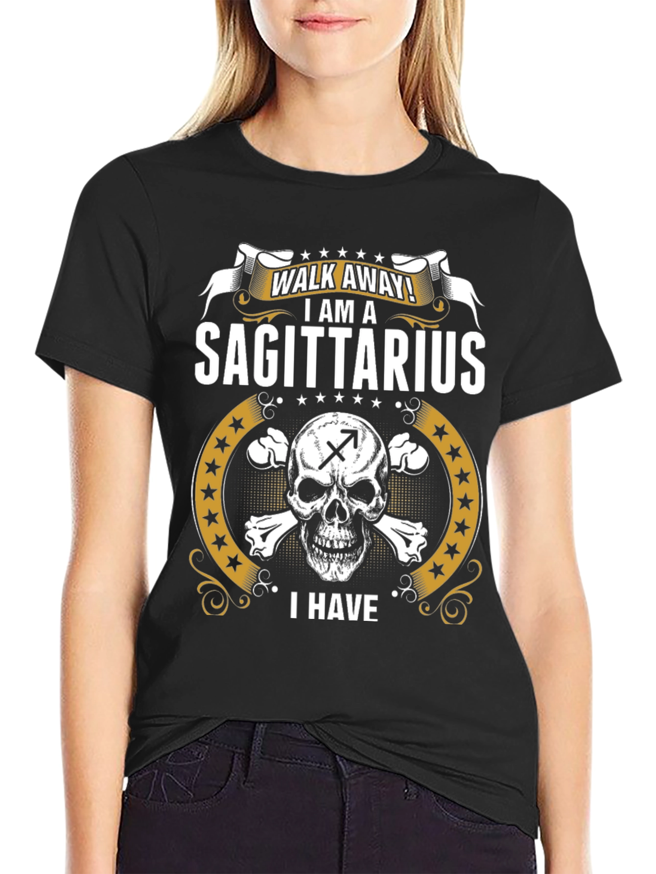Sagittarius Zodiac Skull T-Shirt - Walk Away!
