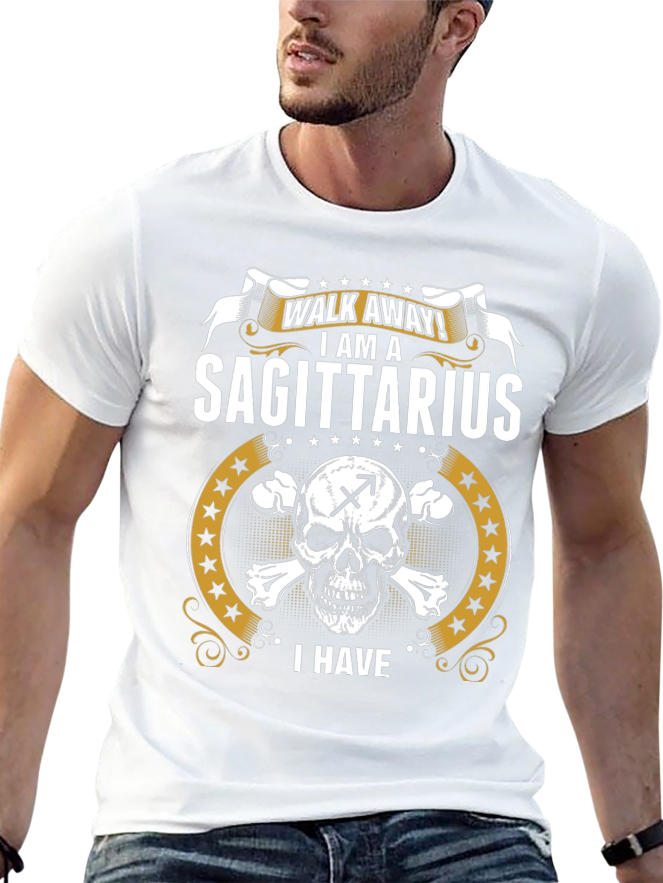 Sagittarius Zodiac Skull T-Shirt - Walk Away!