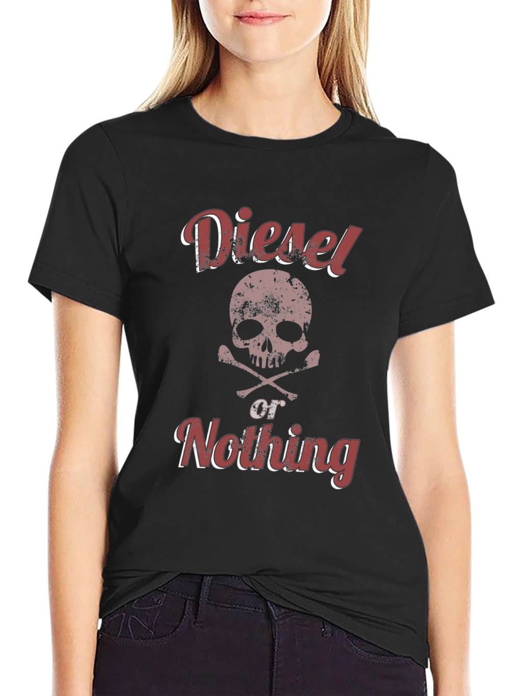 Diesel or Nothing Skull Graphic T-Shirt