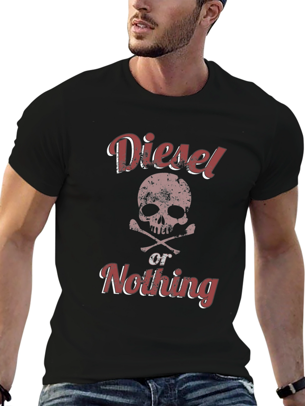 Diesel or Nothing Skull Graphic T-Shirt