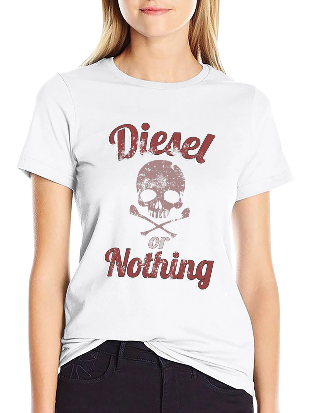 Diesel or Nothing Skull Graphic T-Shirt