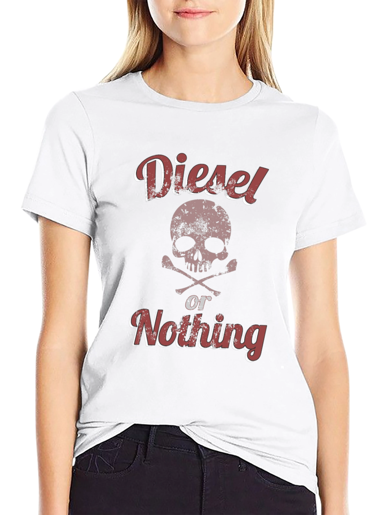 Diesel or Nothing Skull Graphic T-Shirt