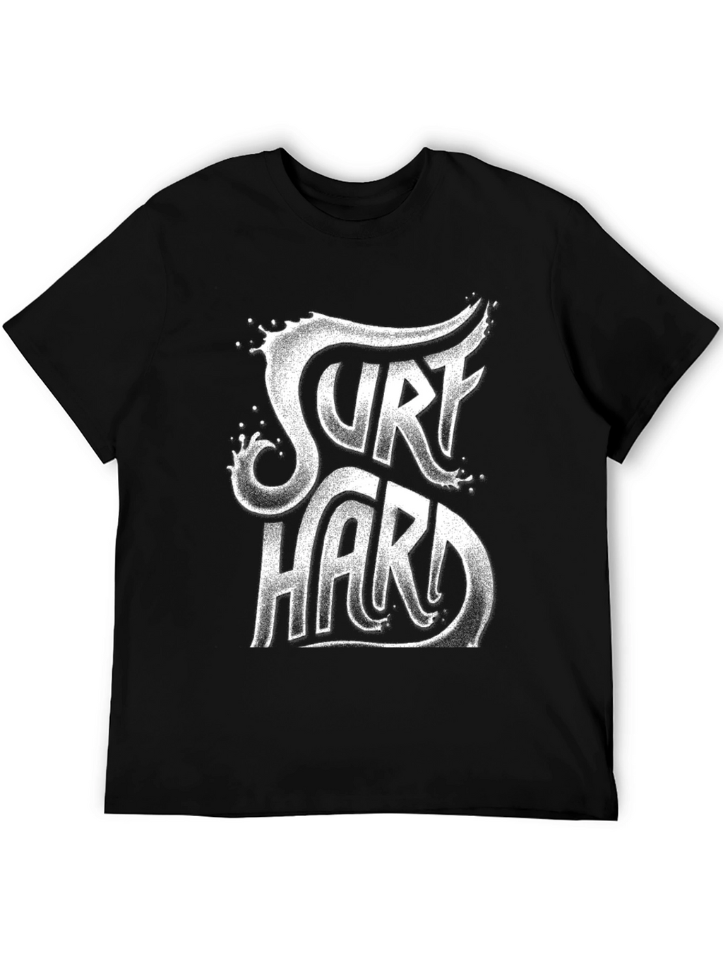 Surf Hard Graphic Tee - Black Cotton T-Shirt
