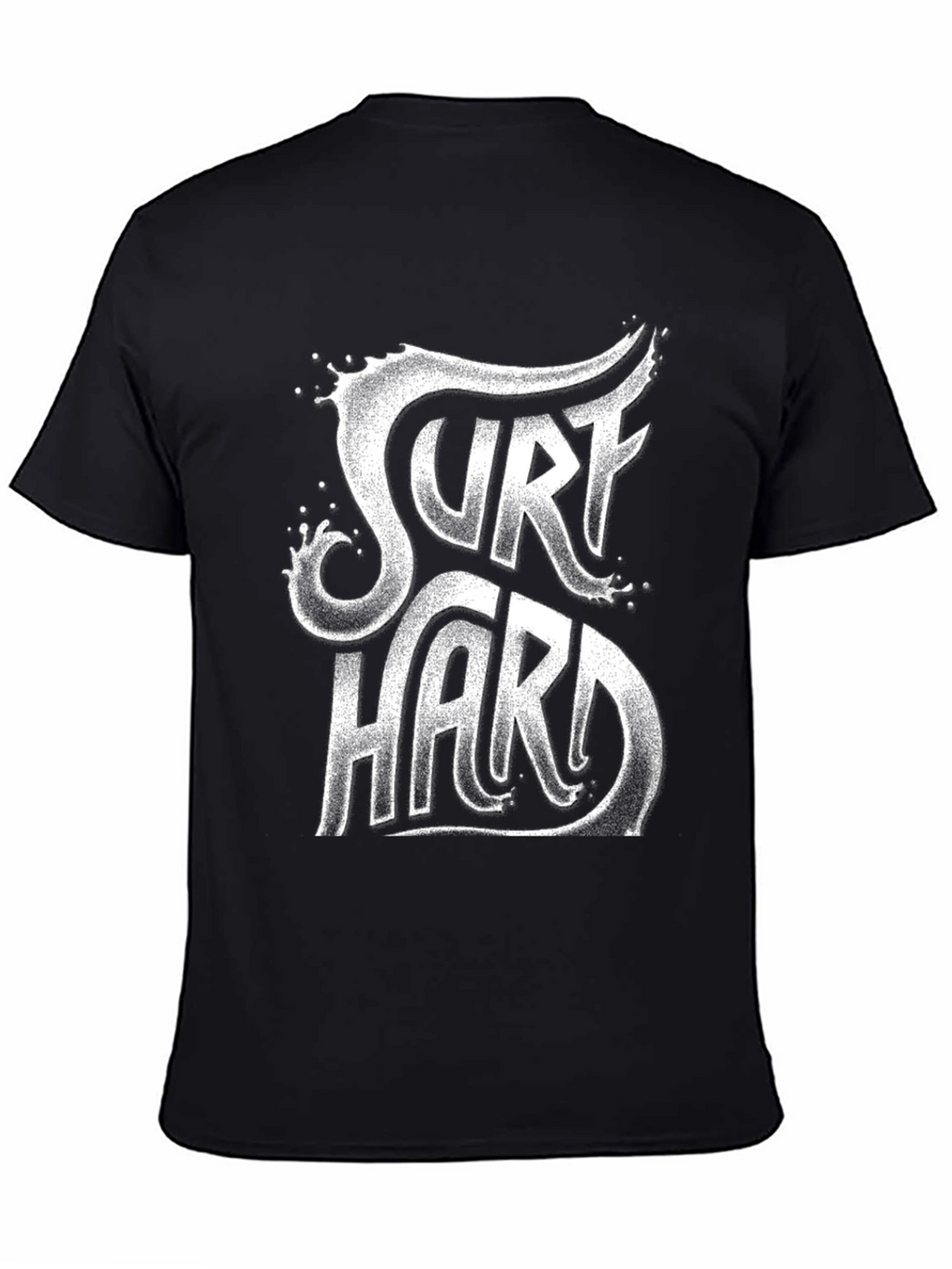 Surf Hard Graphic Tee - Black Cotton T-Shirt