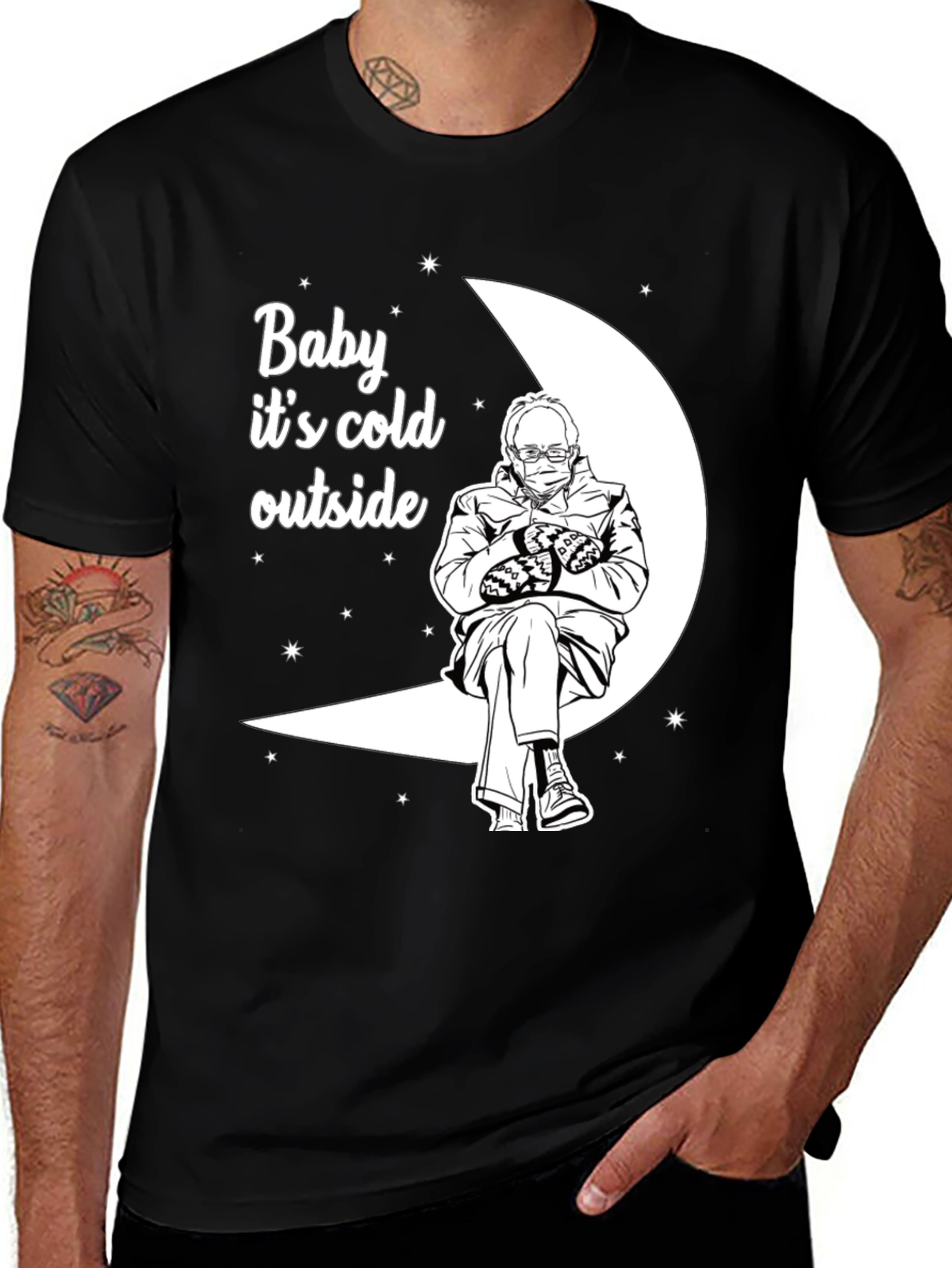 Baby Its Cold Outside Bernie on the Moon T-Shirt