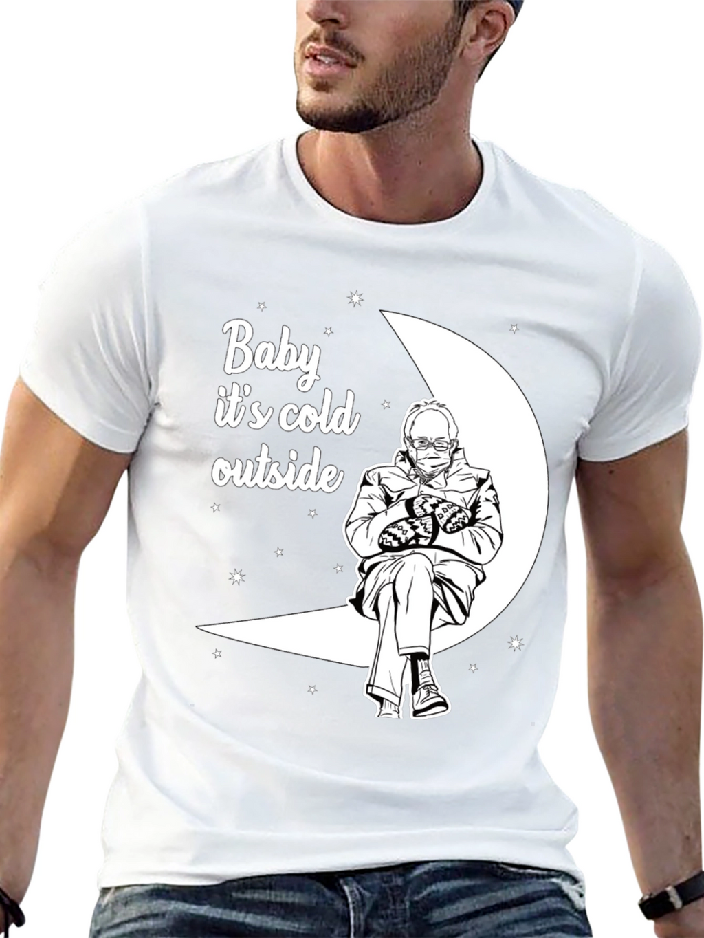 Baby Its Cold Outside Bernie on the Moon T-Shirt