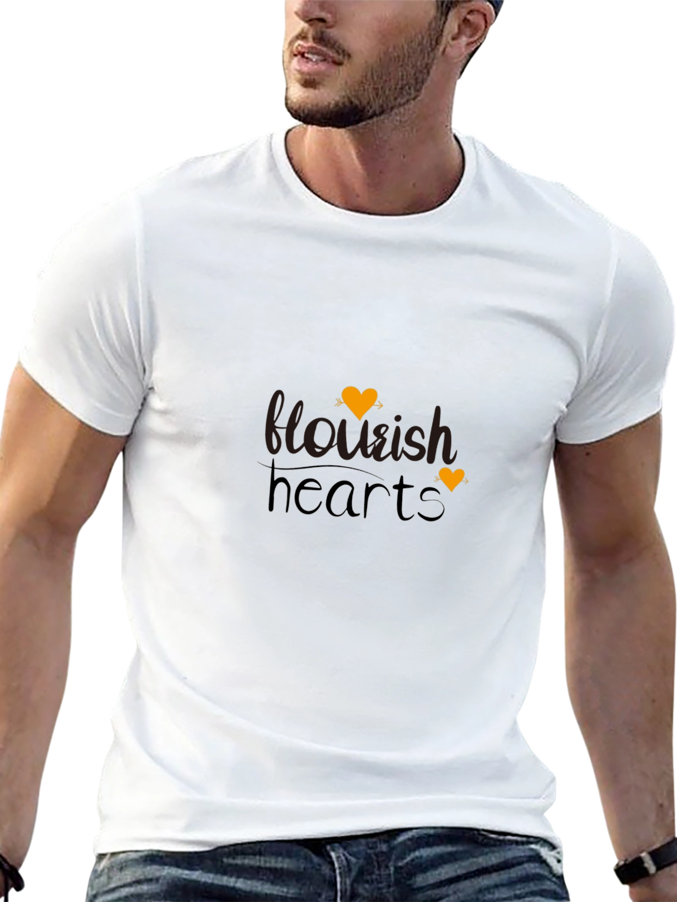 Flourish Hearts Black T-Shirt