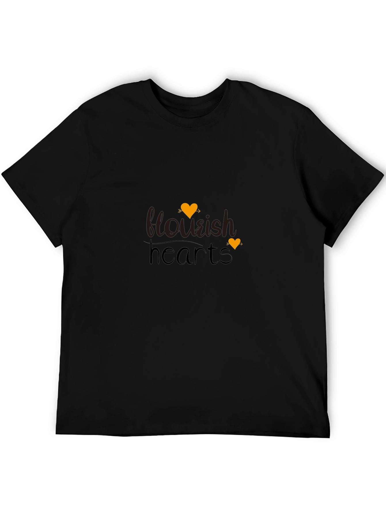 Flourish Hearts Black T-Shirt