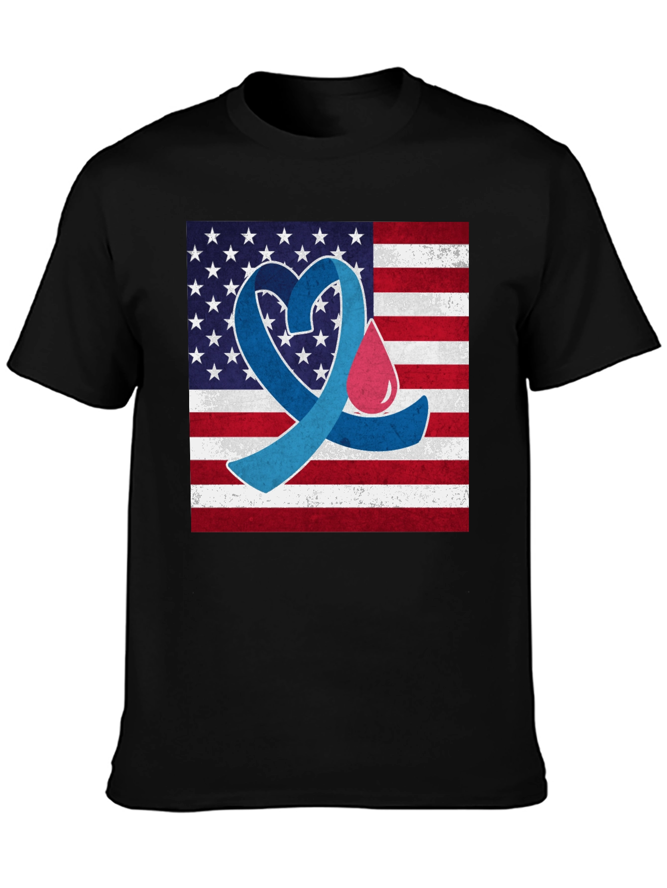 American Flag Diabetes Awareness T-Shirt