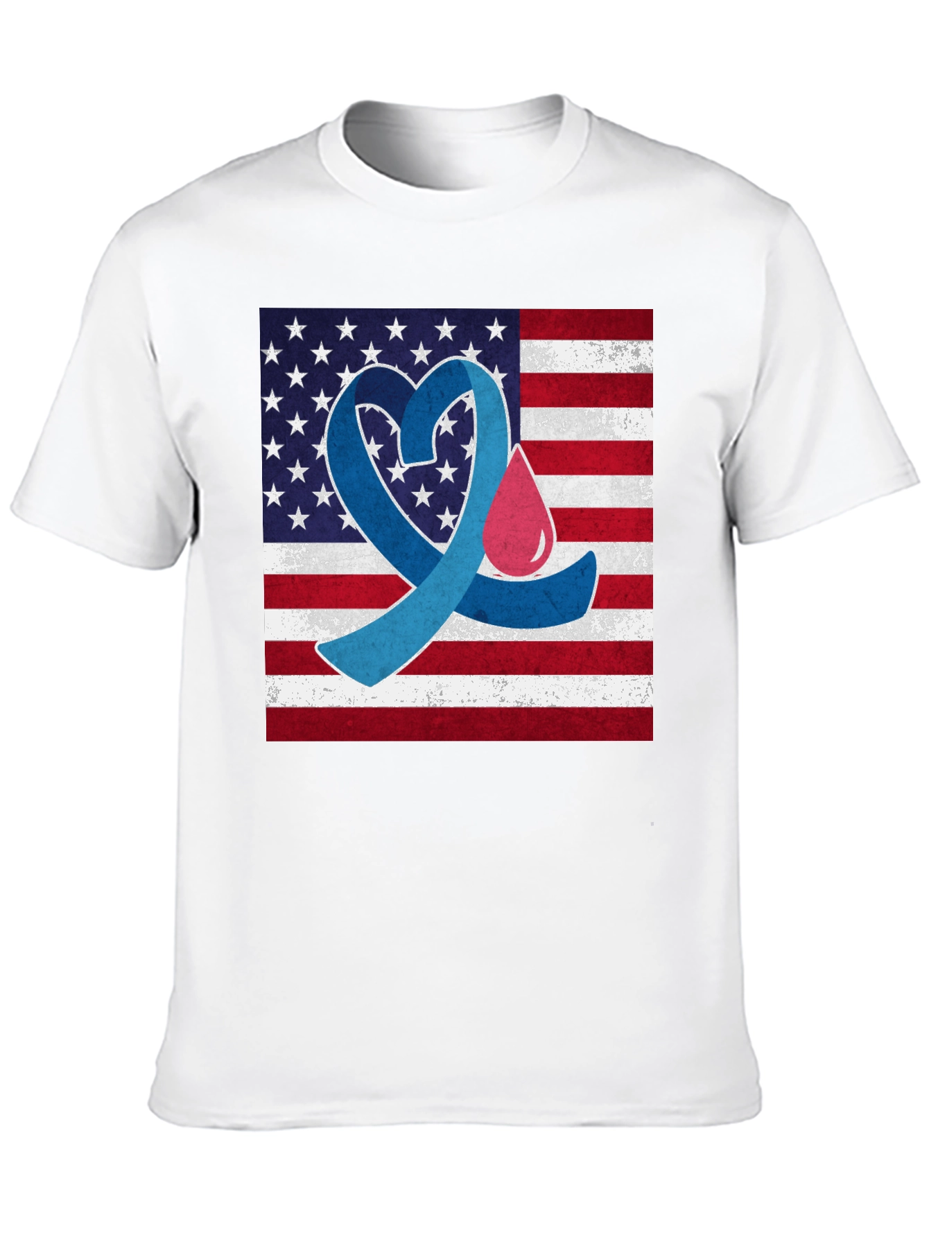 American Flag Diabetes Awareness T-Shirt