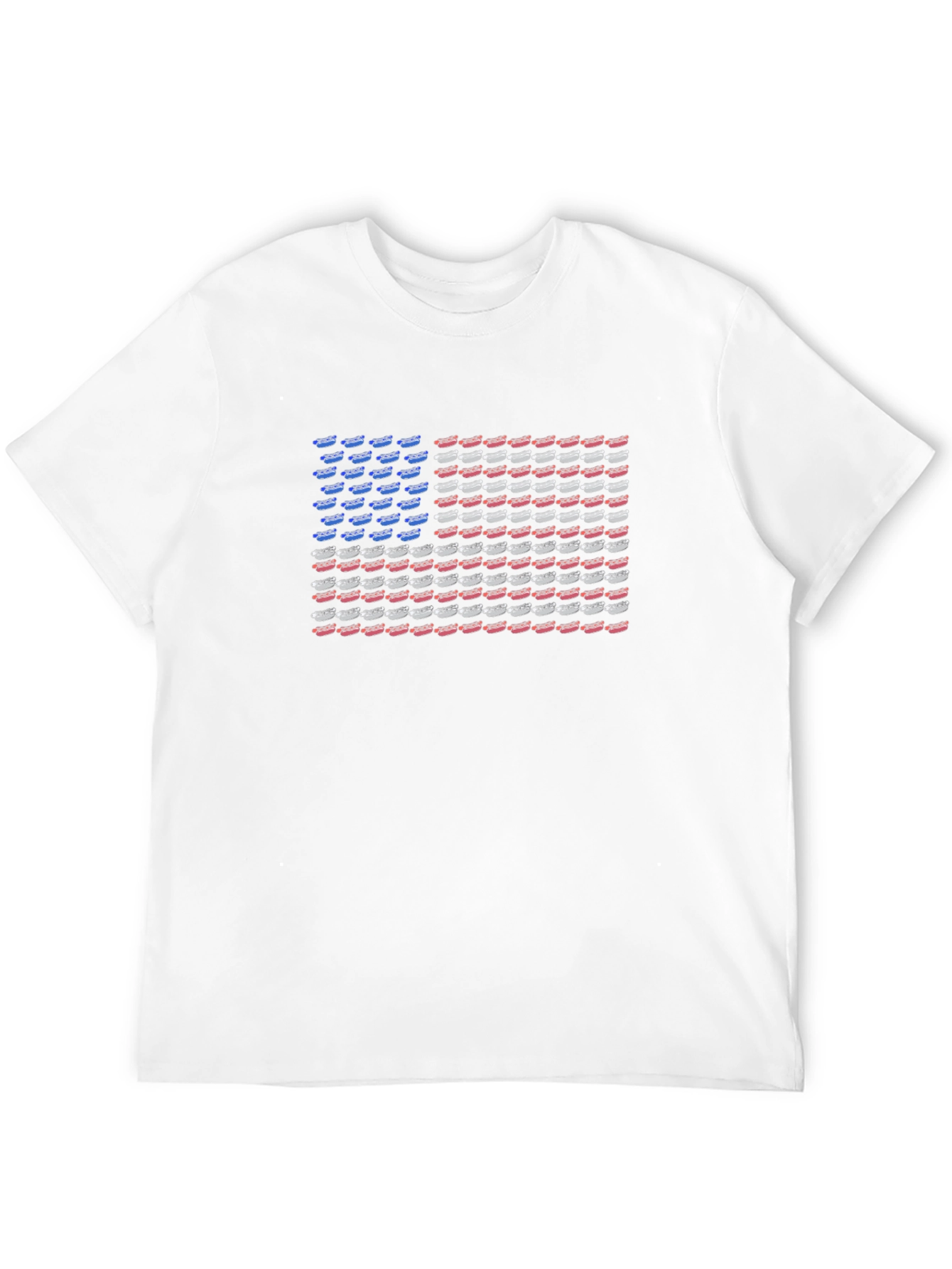 American Flag Hotdog Graphic T-Shirt