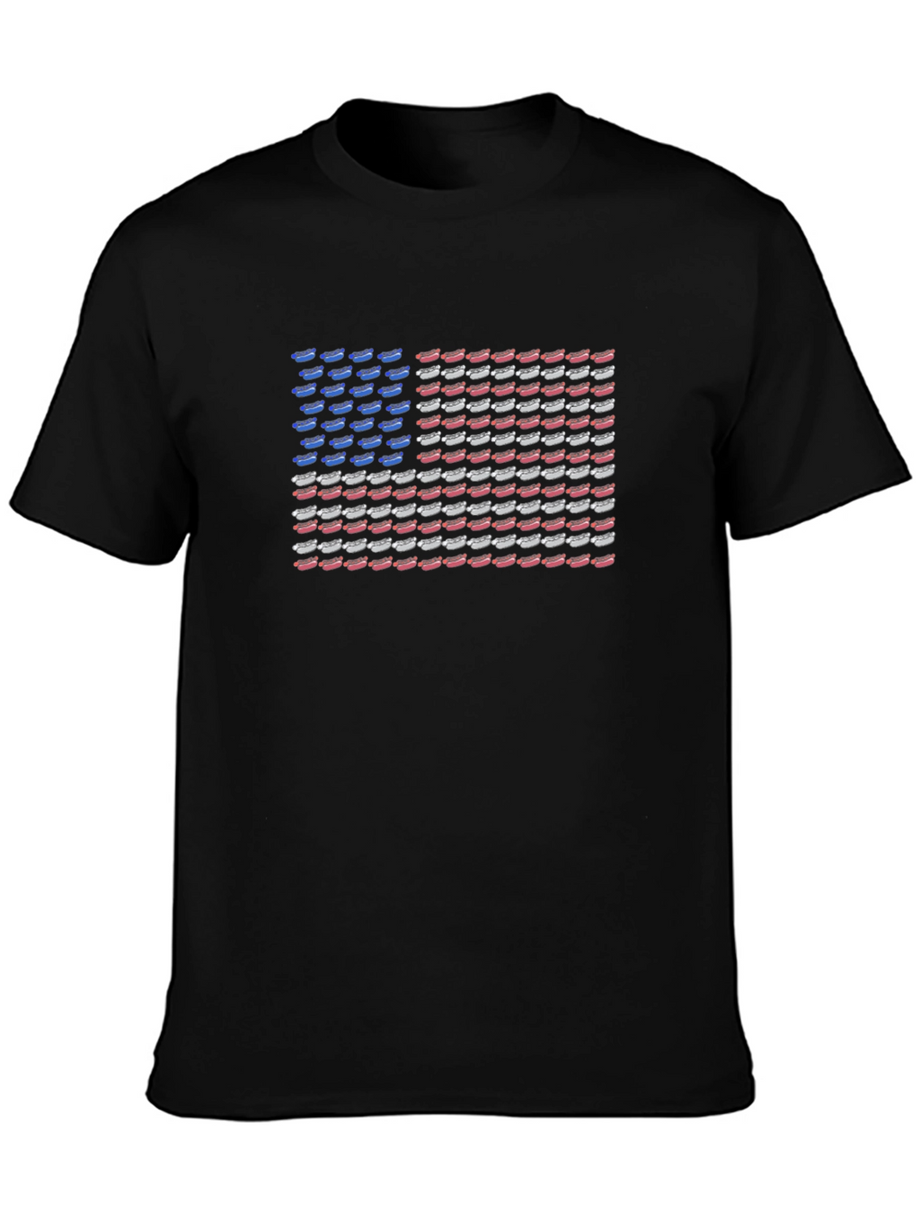 American Flag Hotdog Graphic T-Shirt