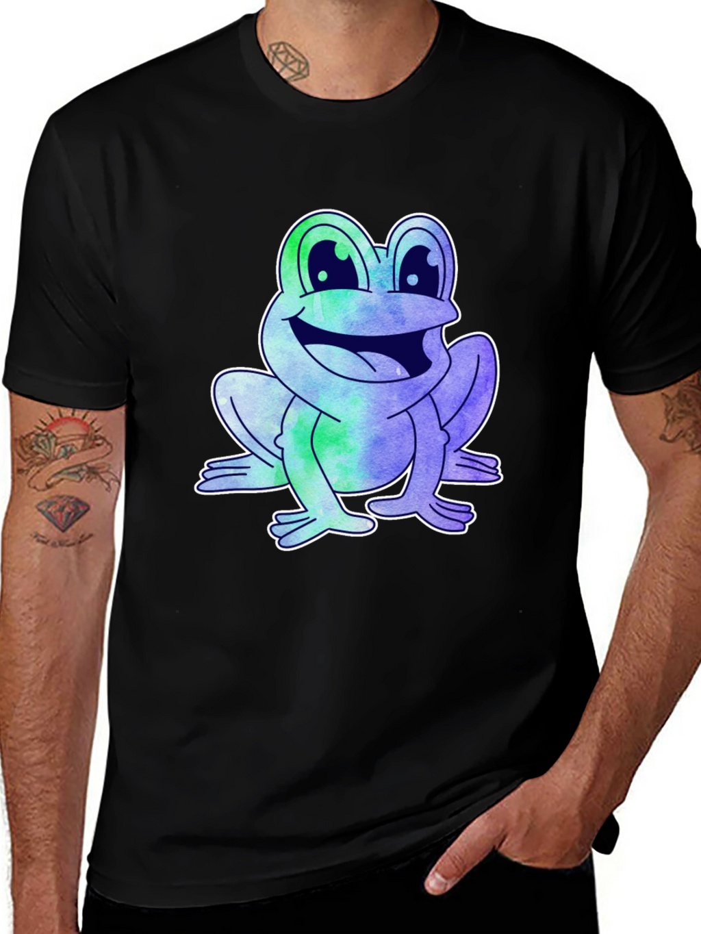 Fun Frog Graphic Tee - Mens Black T-Shirt