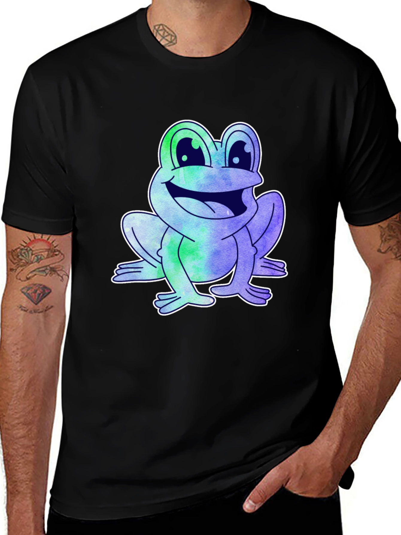 Fun Frog Graphic Tee - Mens Black T-Shirt