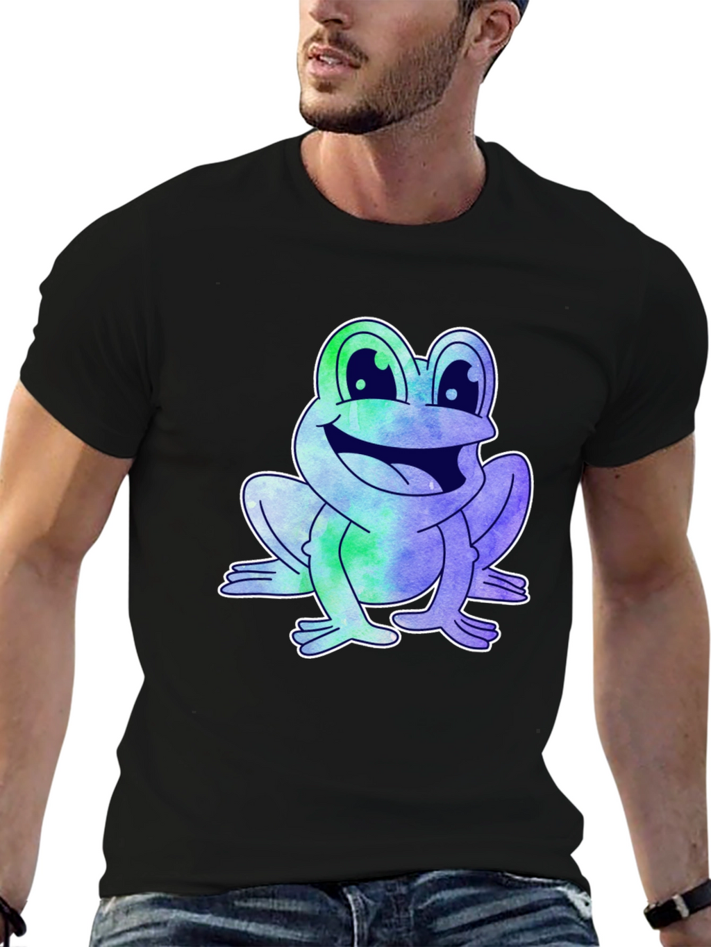 Fun Frog Graphic Tee - Mens Black T-Shirt