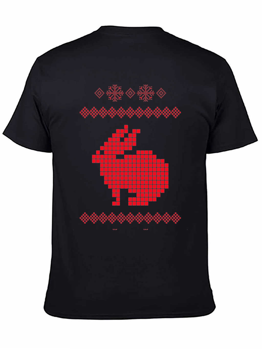 Pixelated Rabbit Knit Style Graphic Tee
