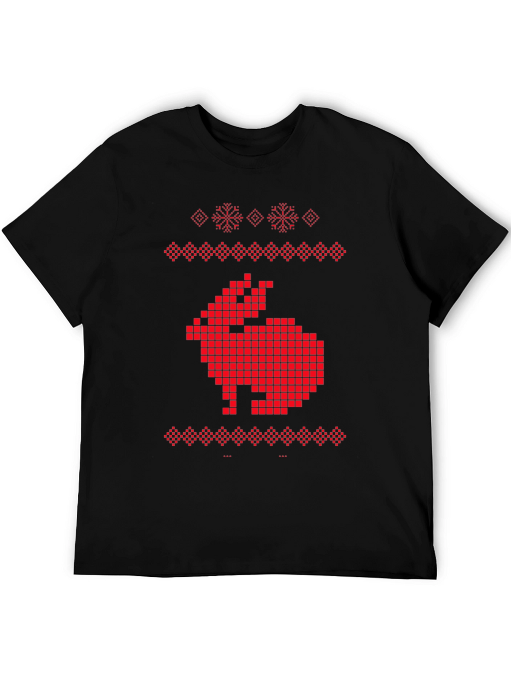 Pixelated Rabbit Knit Style Graphic Tee