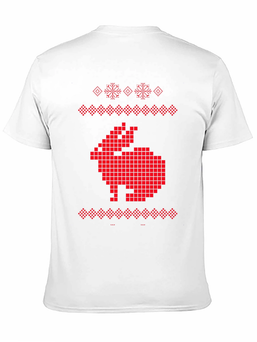 Pixelated Rabbit Knit Style Graphic Tee
