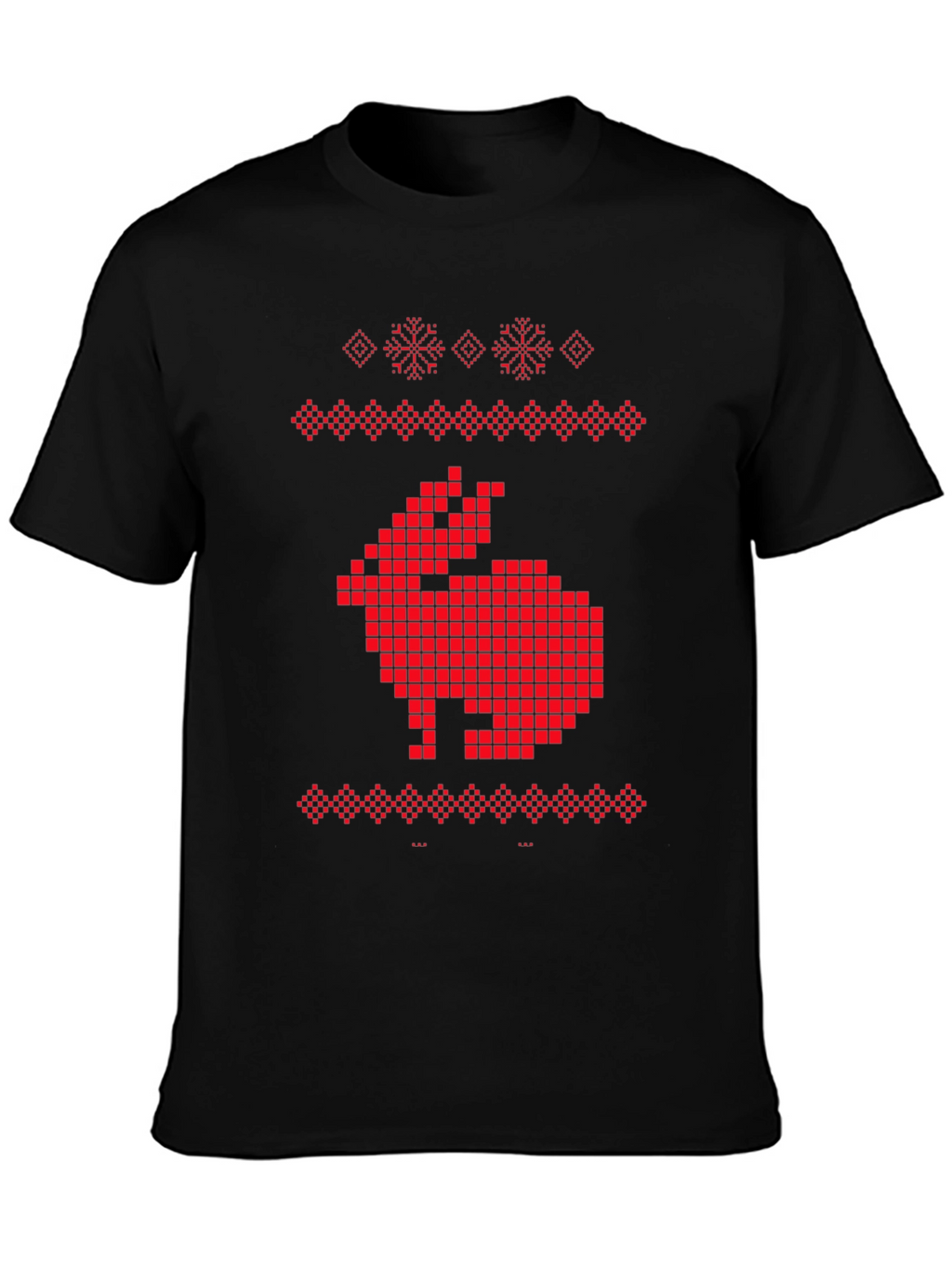 Pixelated Rabbit Knit Style Graphic Tee