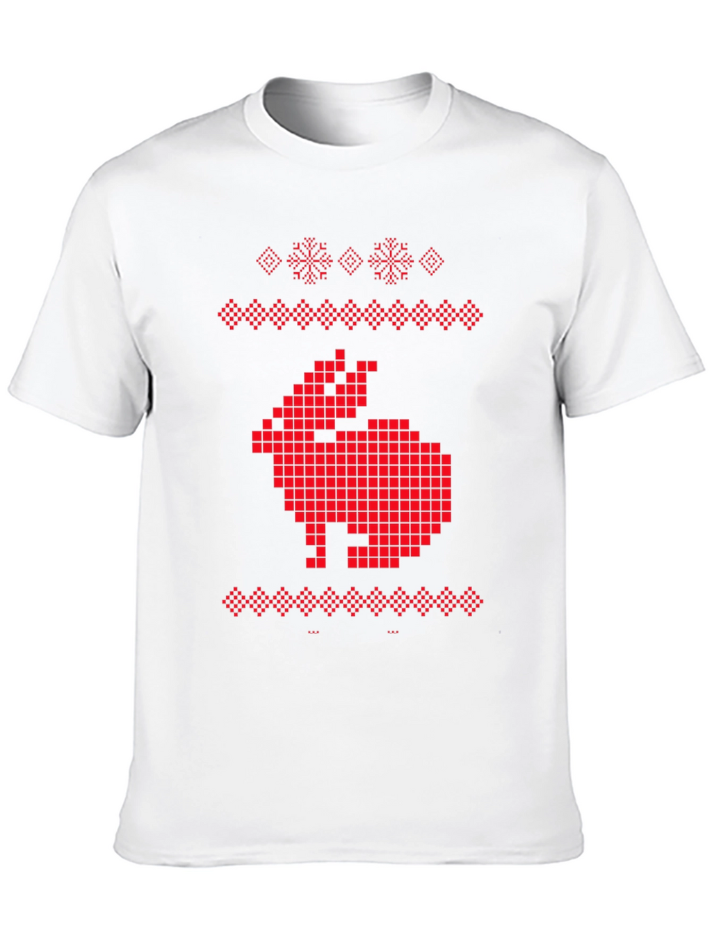 Pixelated Rabbit Knit Style Graphic Tee