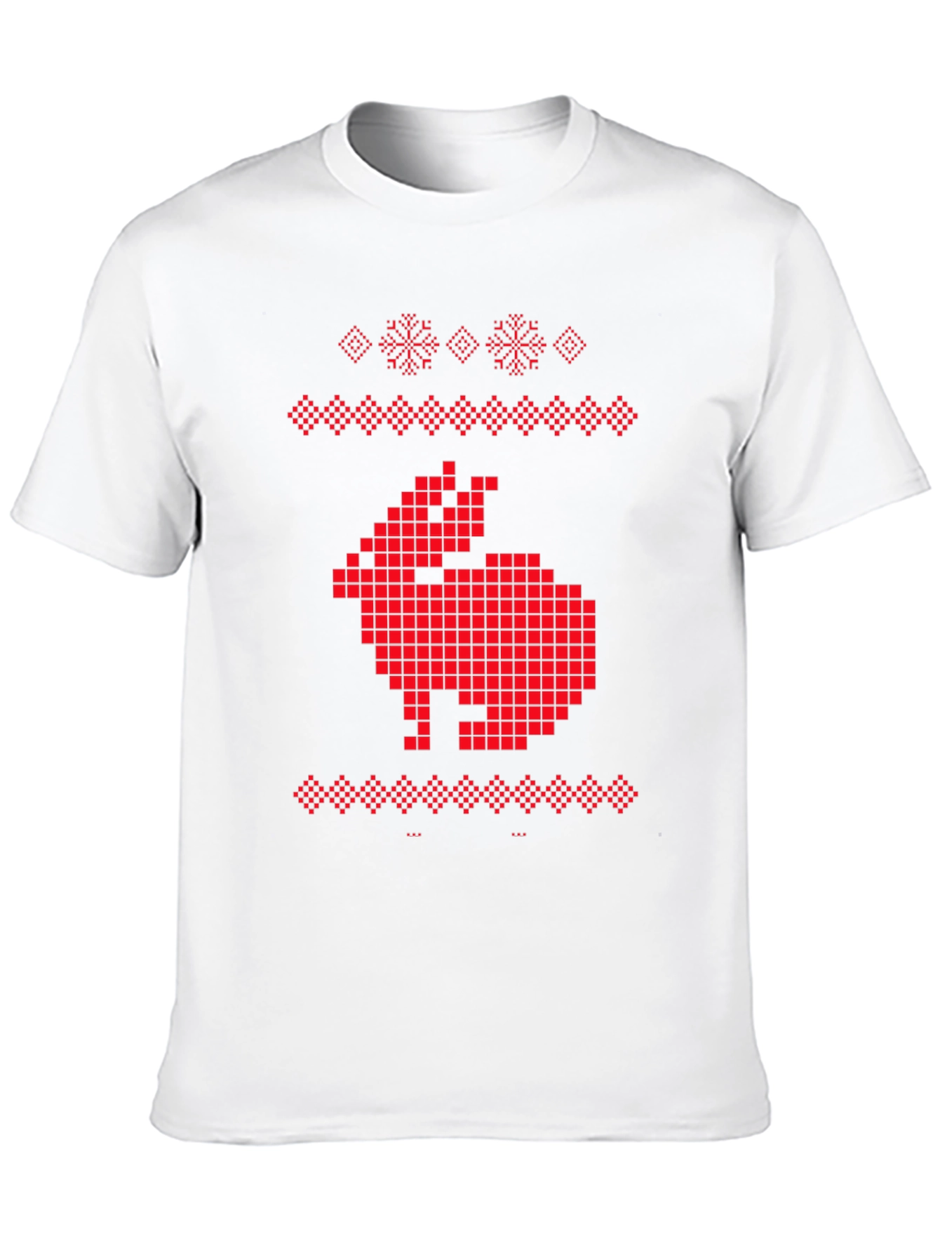Pixelated Rabbit Knit Style Graphic Tee