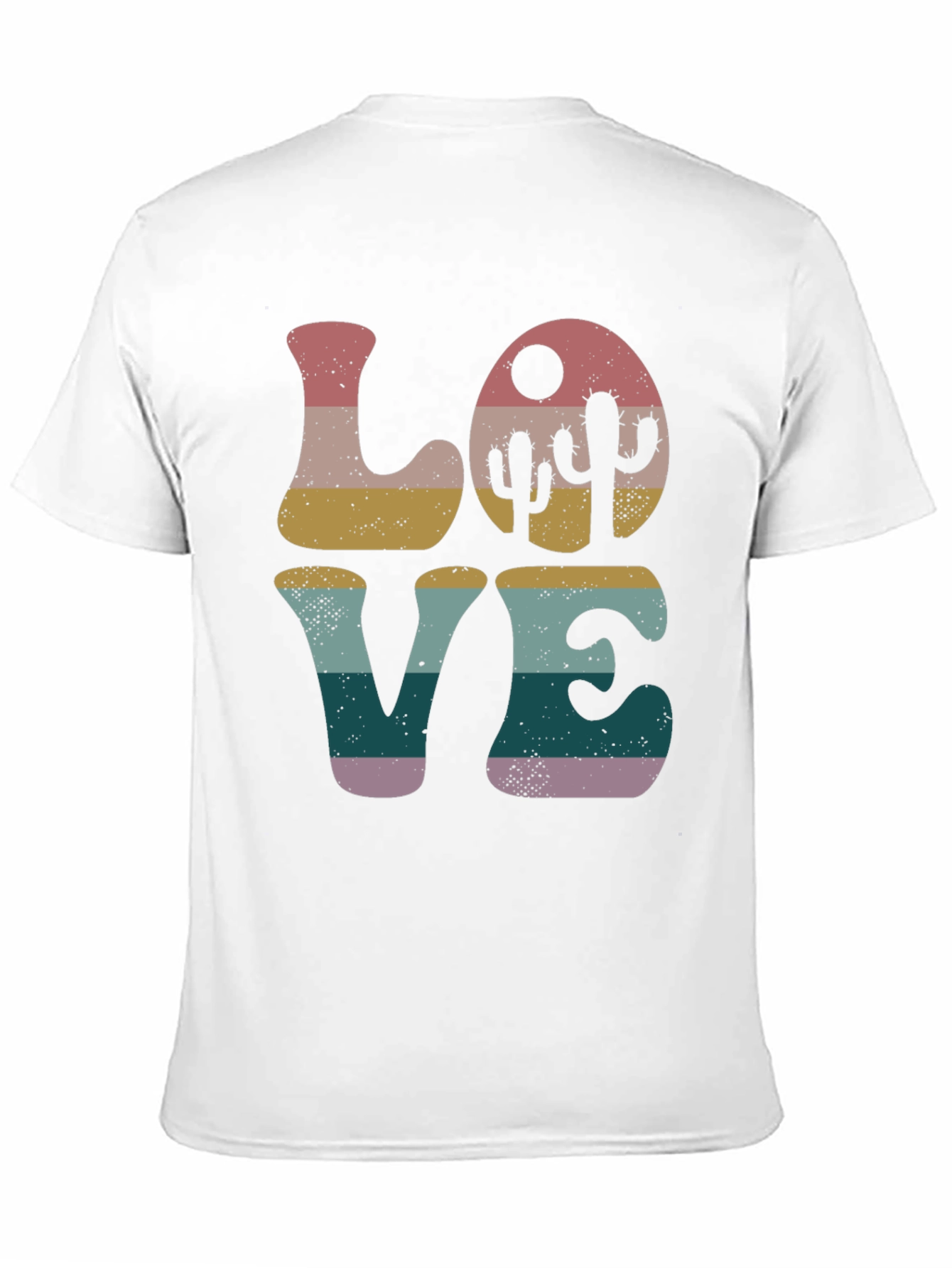 Retro Desert Love T-Shirt - Trendy Cactus Design