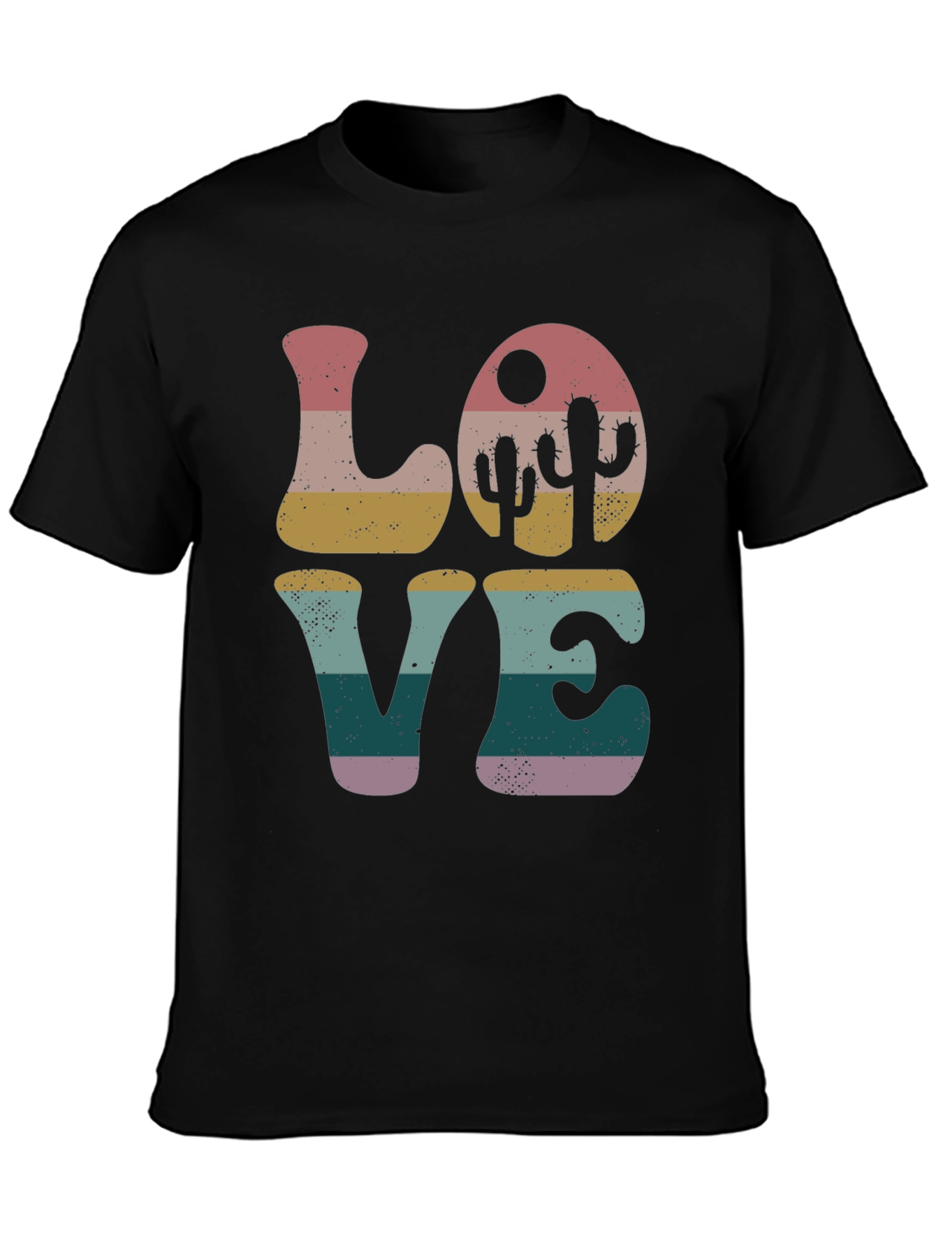Retro Desert Love T-Shirt - Trendy Cactus Design