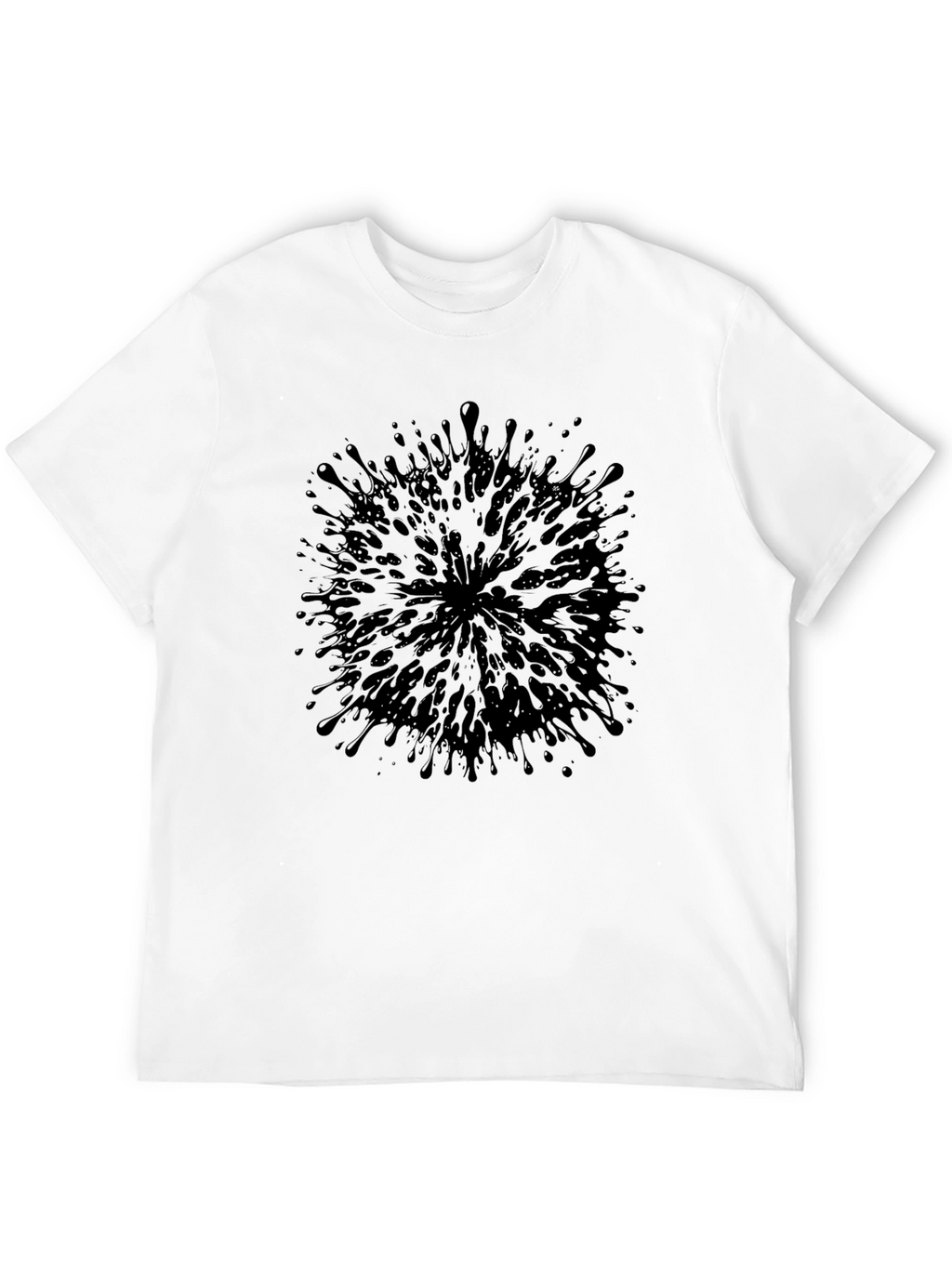 Abstract Splatter Black T-Shirt