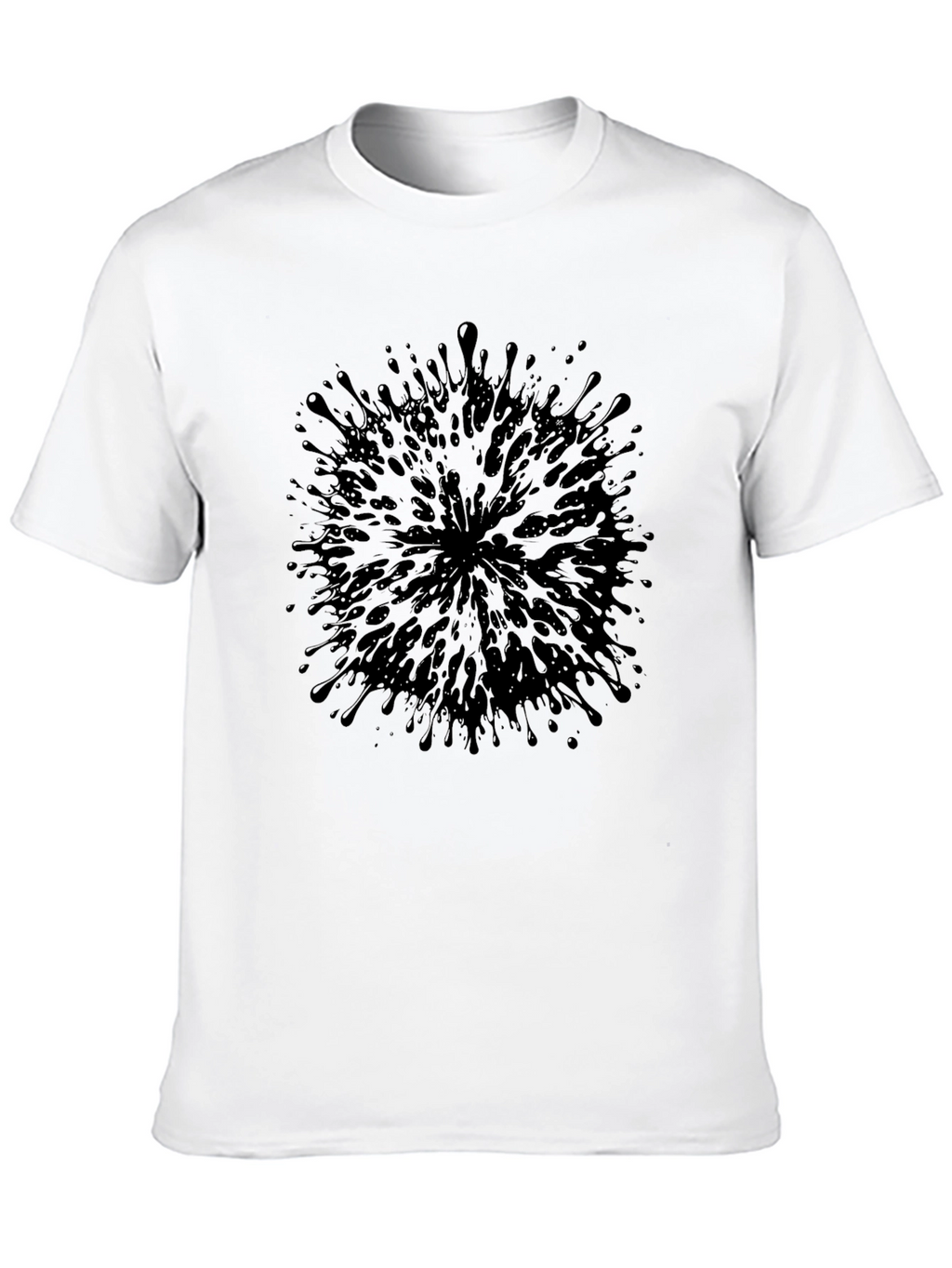 Abstract Splatter Black T-Shirt