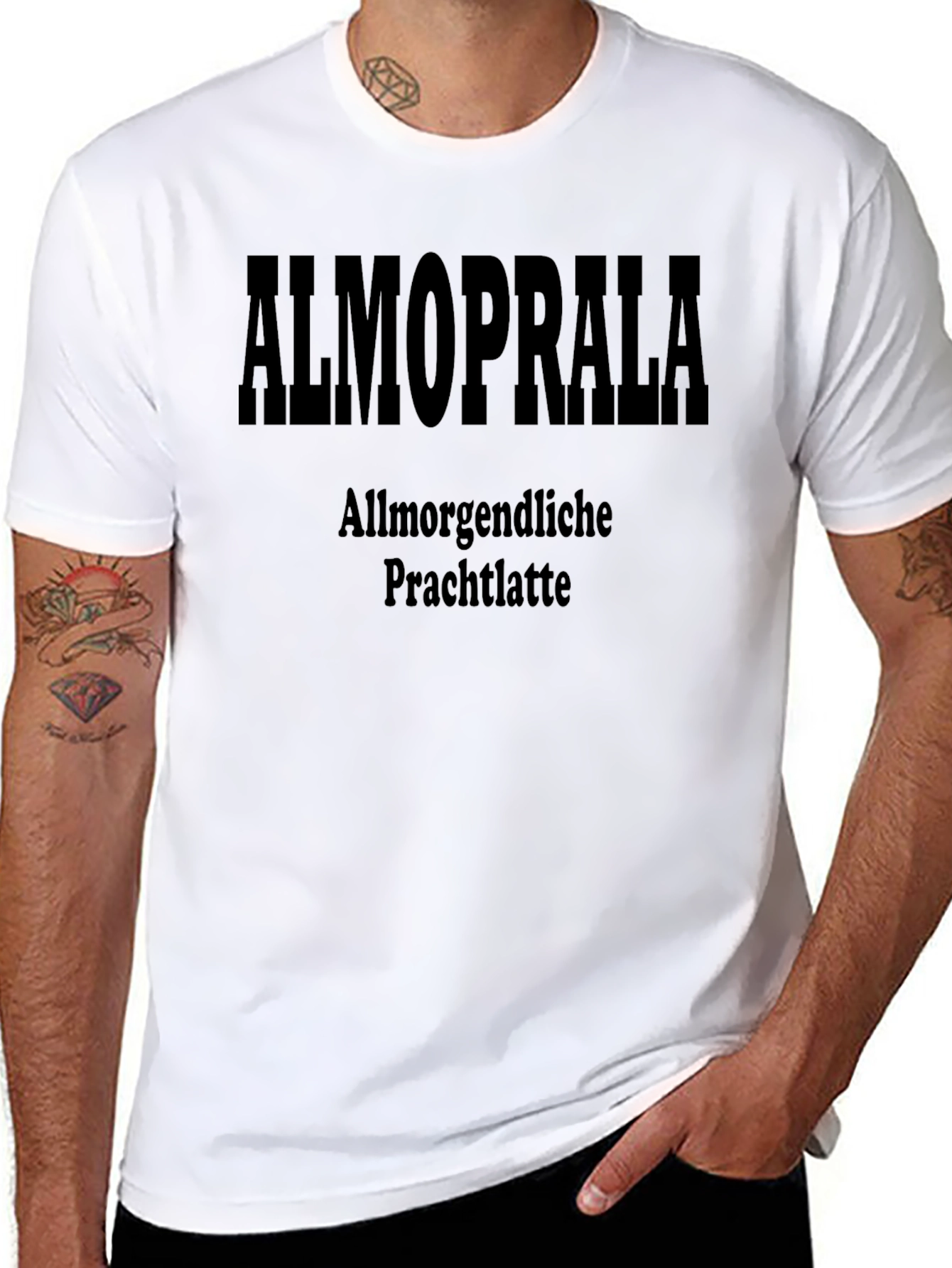 ALMOPRALA Allmorgendliche Black Graphic Tee