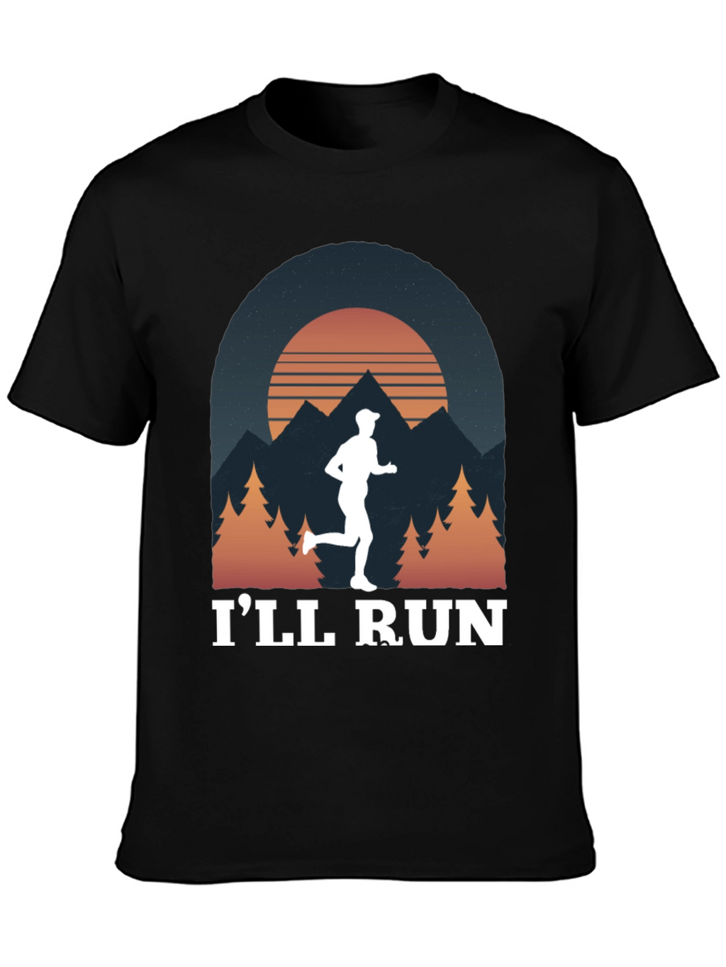 Ill Run T-Shirt Mountain Sunset Design