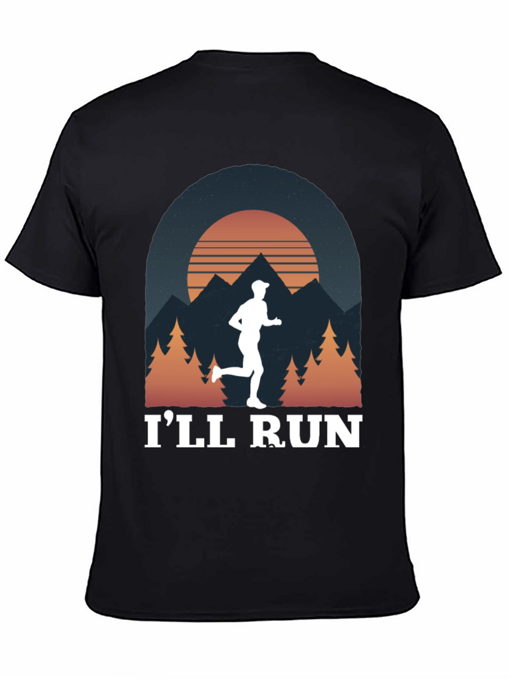Ill Run T-Shirt Mountain Sunset Design