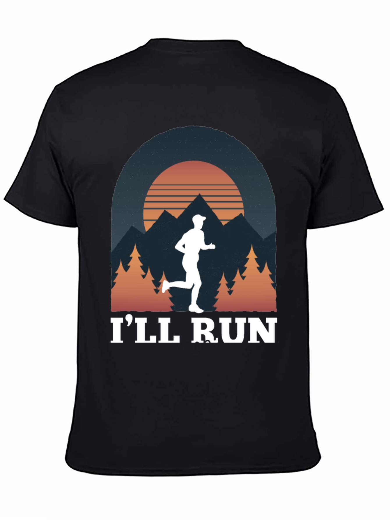 Ill Run T-Shirt Mountain Sunset Design