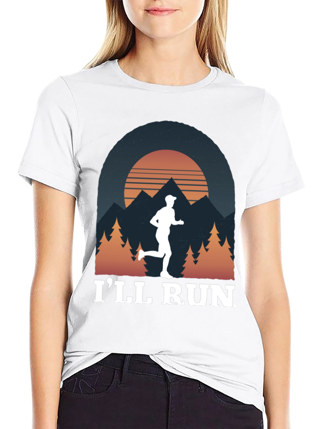 Ill Run T-Shirt Mountain Sunset Design