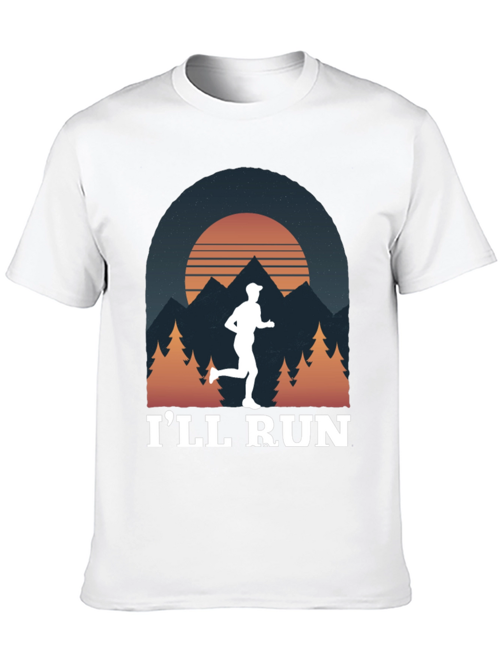 Ill Run T-Shirt Mountain Sunset Design