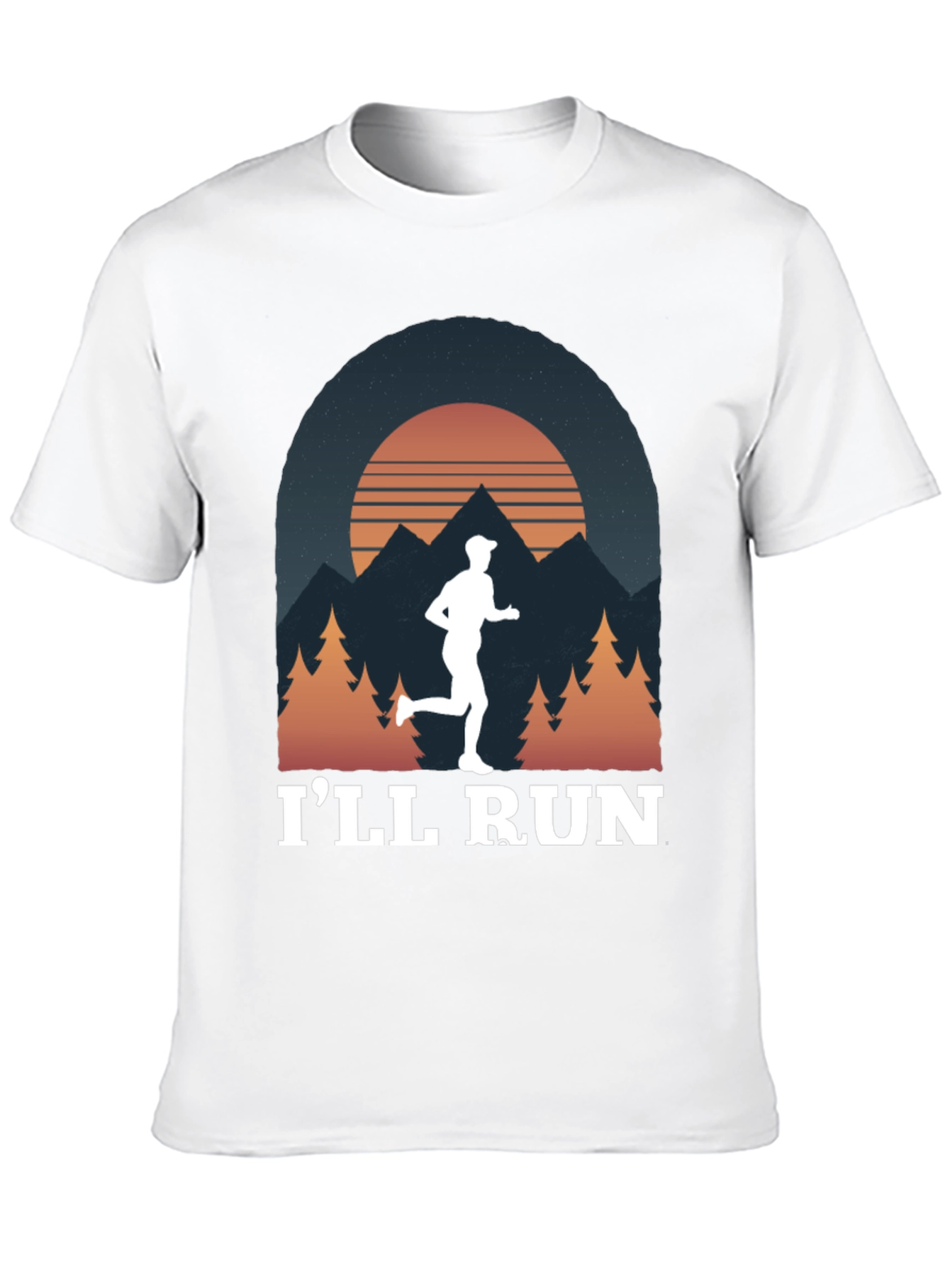 Ill Run T-Shirt Mountain Sunset Design