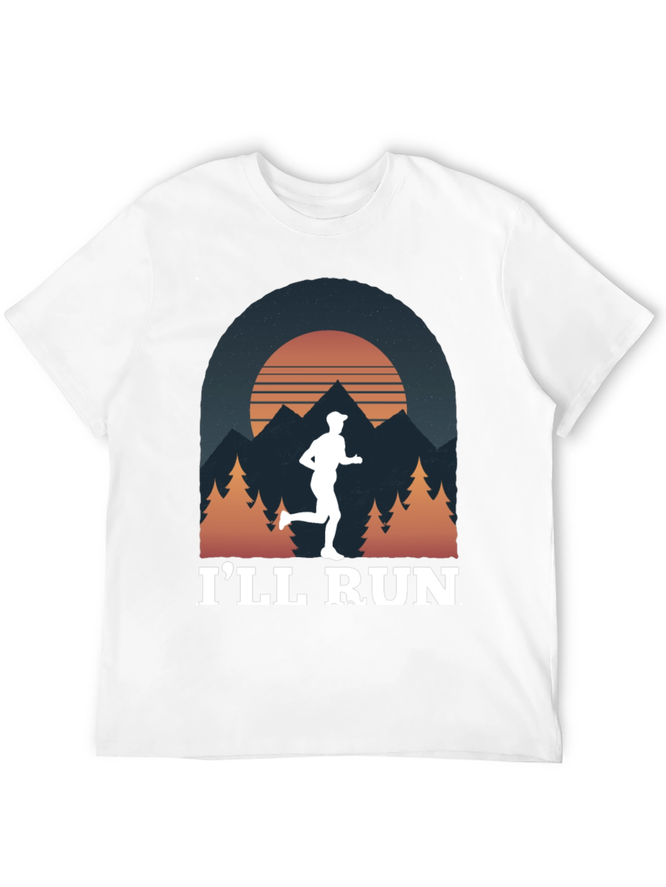 Ill Run T-Shirt Mountain Sunset Design