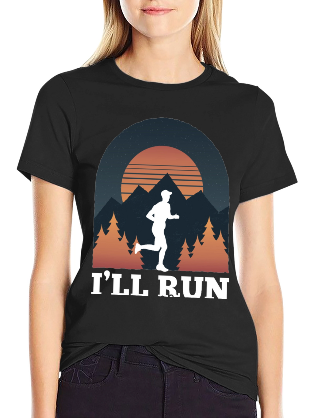 Ill Run T-Shirt Mountain Sunset Design