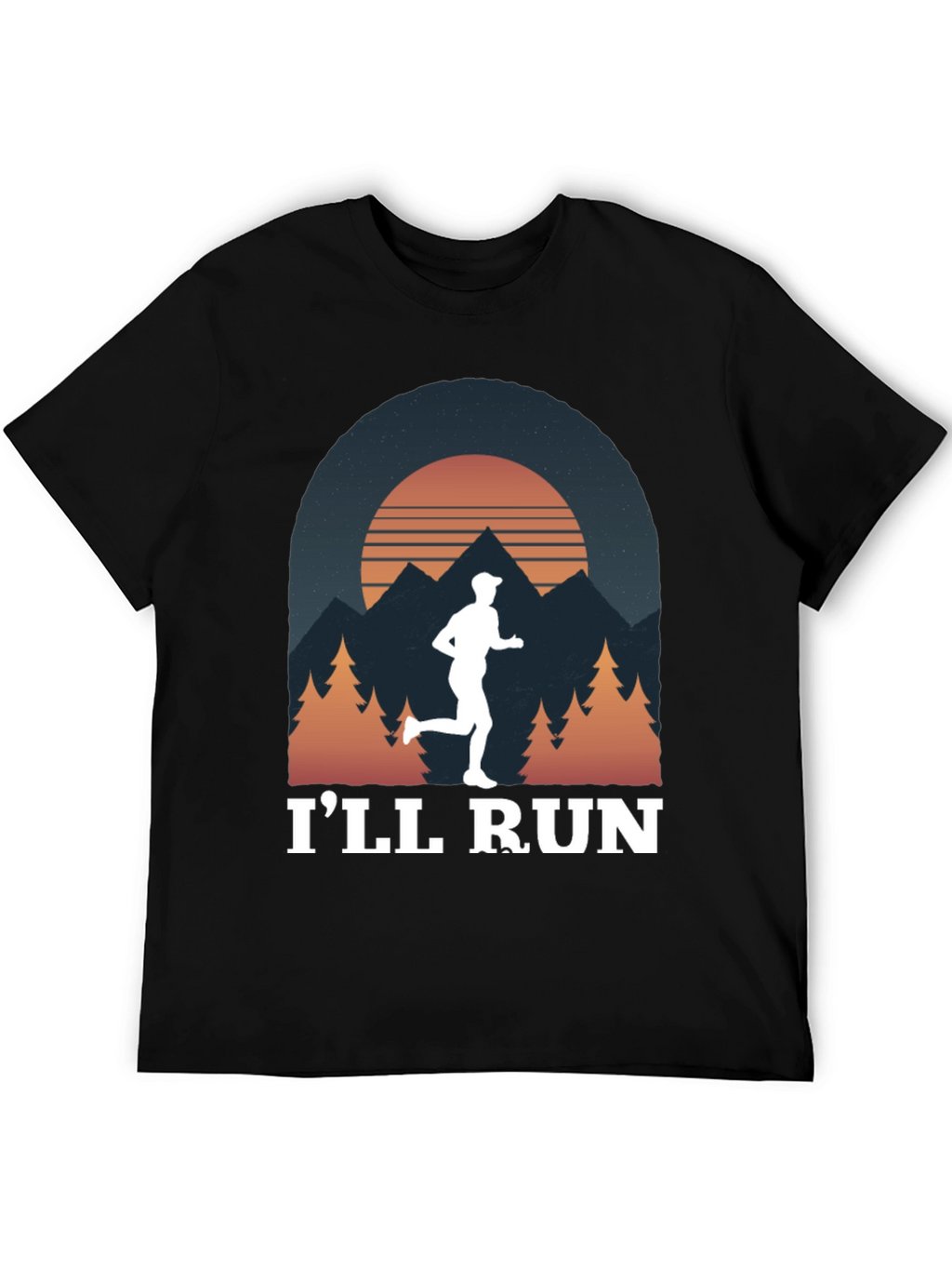 Ill Run T-Shirt Mountain Sunset Design