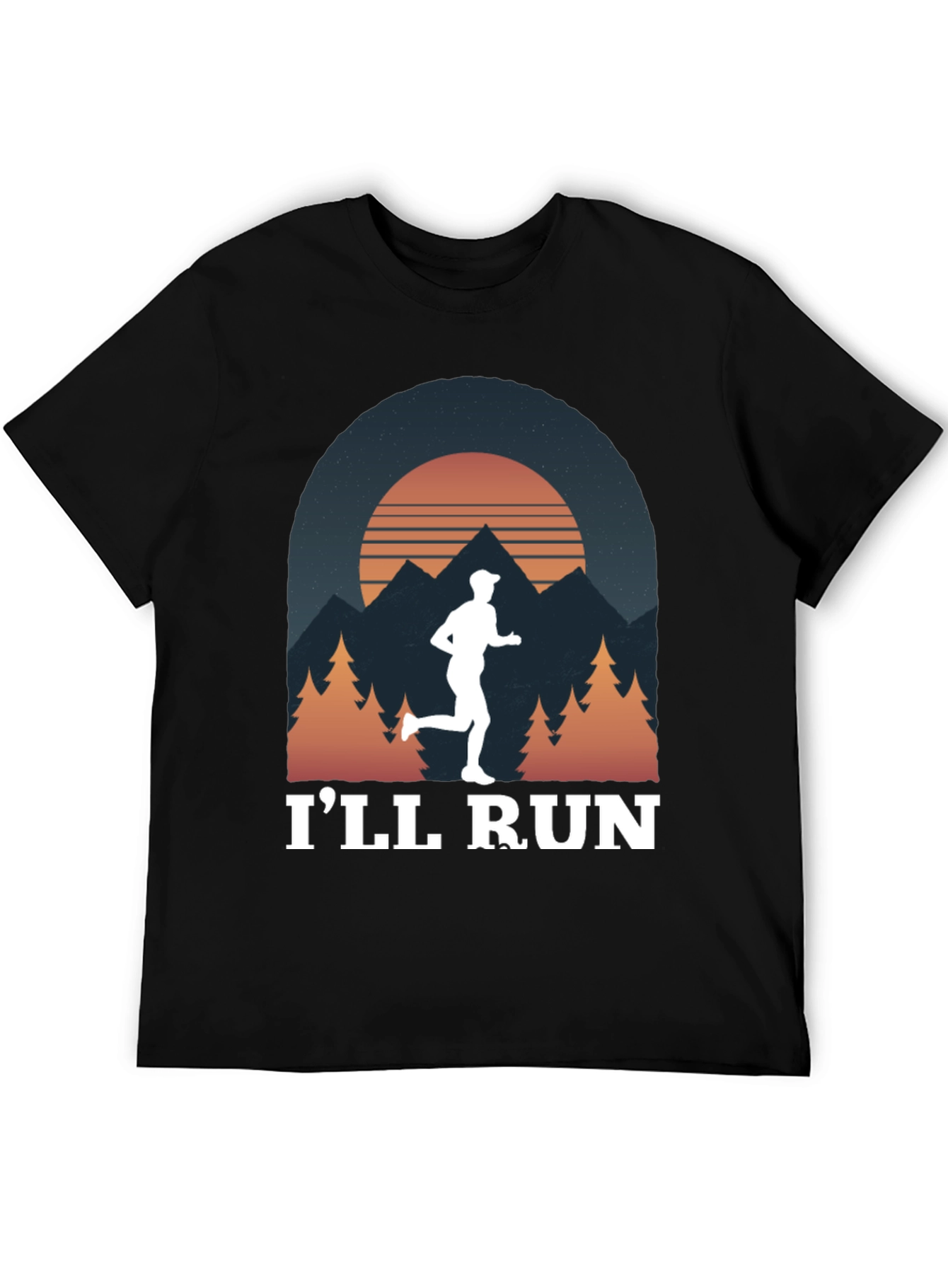 Ill Run T-Shirt Mountain Sunset Design