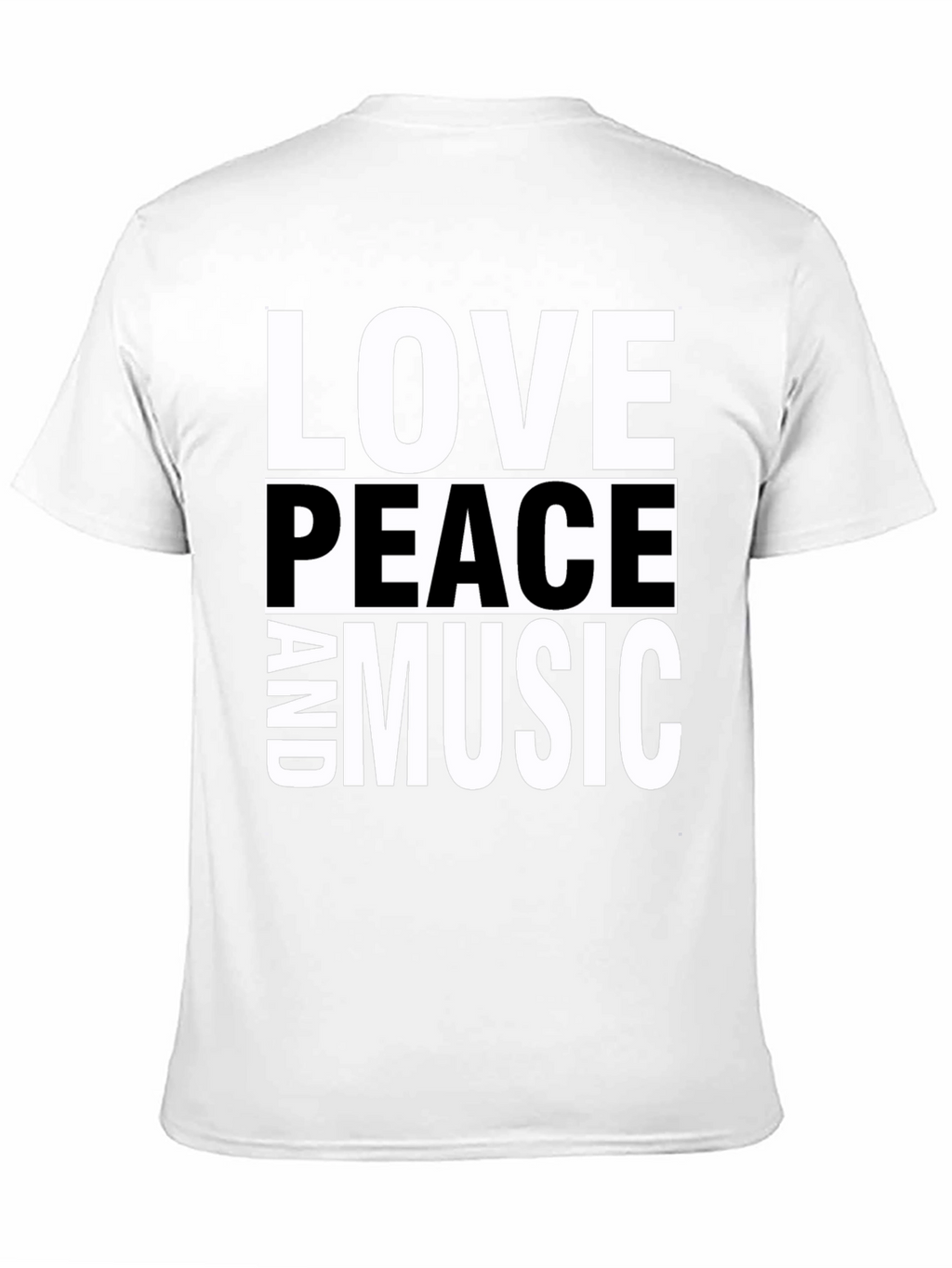 Love Peace and Music Black Graphic T-Shirt