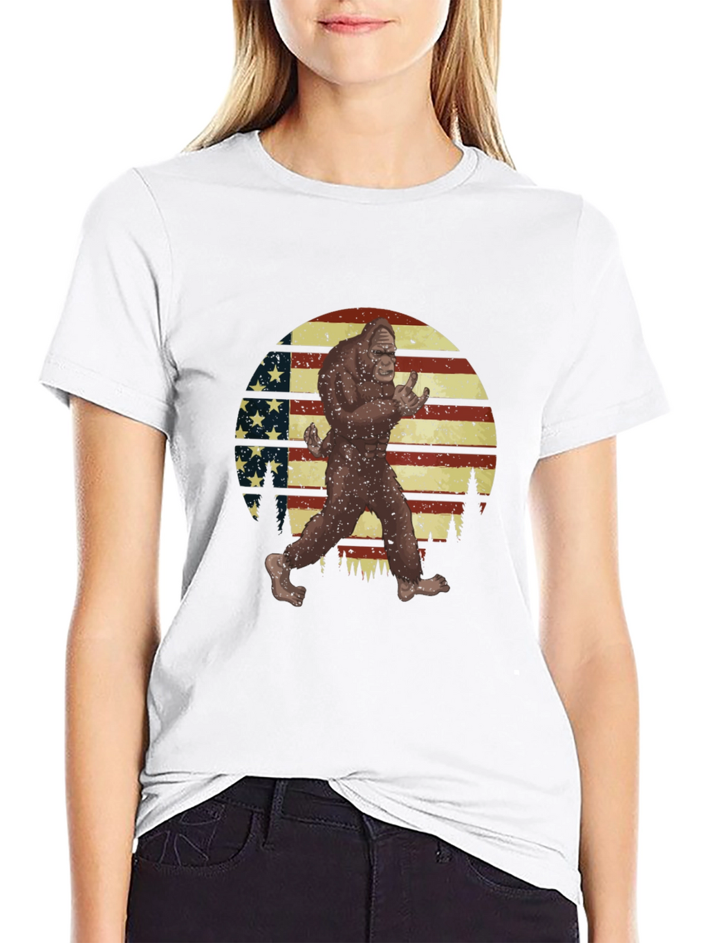 Bigfoot USA Flag Graphic T-Shirt